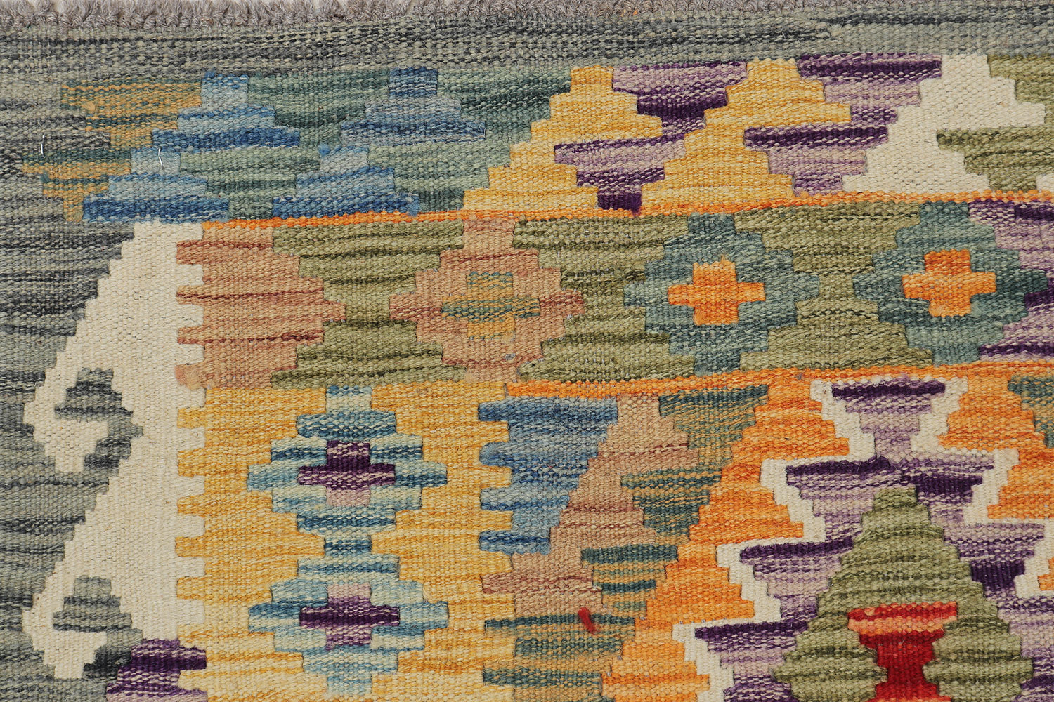3' X 4'  Multi Handmade Veggie Dye Kilim Rug Rectangular