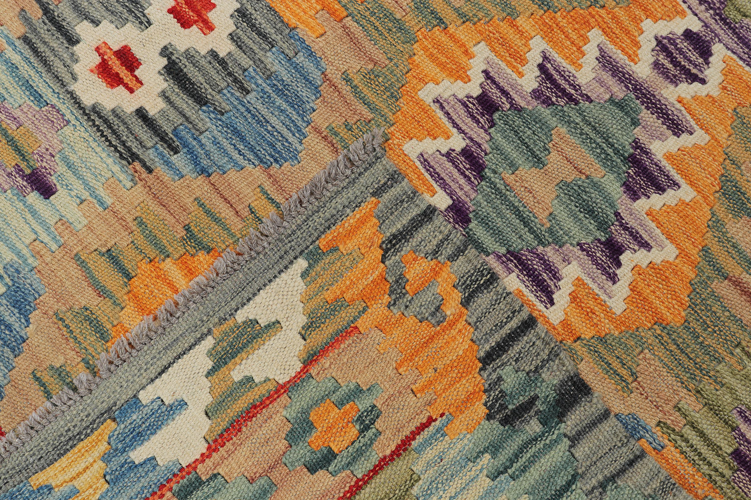 3' X 4'  Multi Handmade Veggie Dye Kilim Rug Rectangular