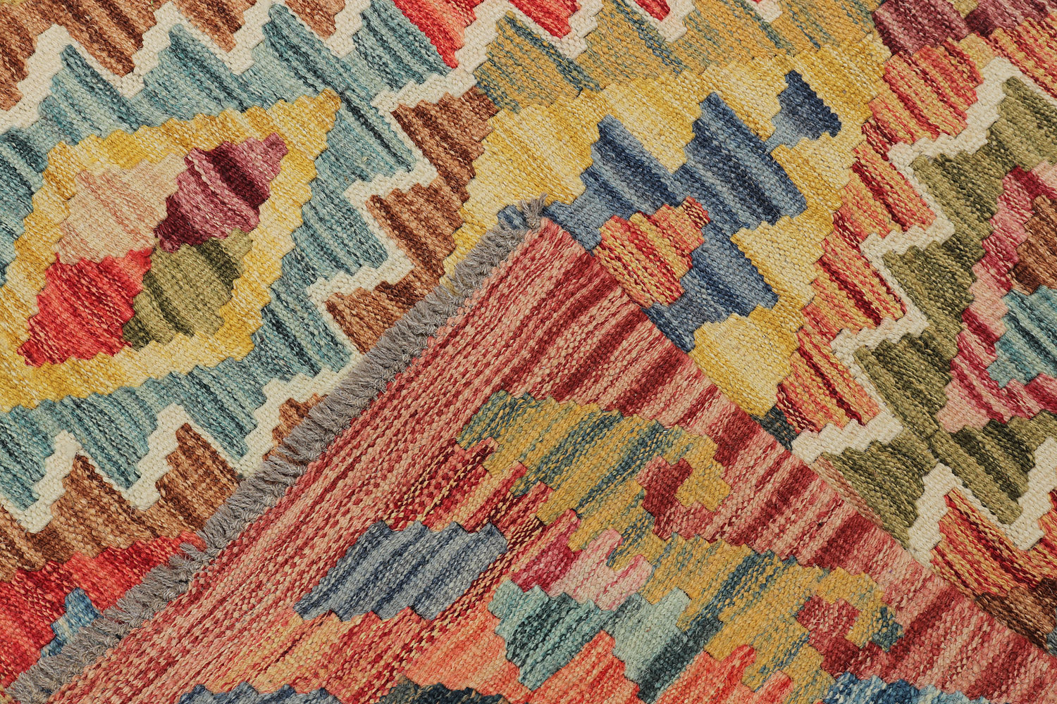 3' X 4'  Multi Handmade Veggie Dye Kilim Rug Rectangular