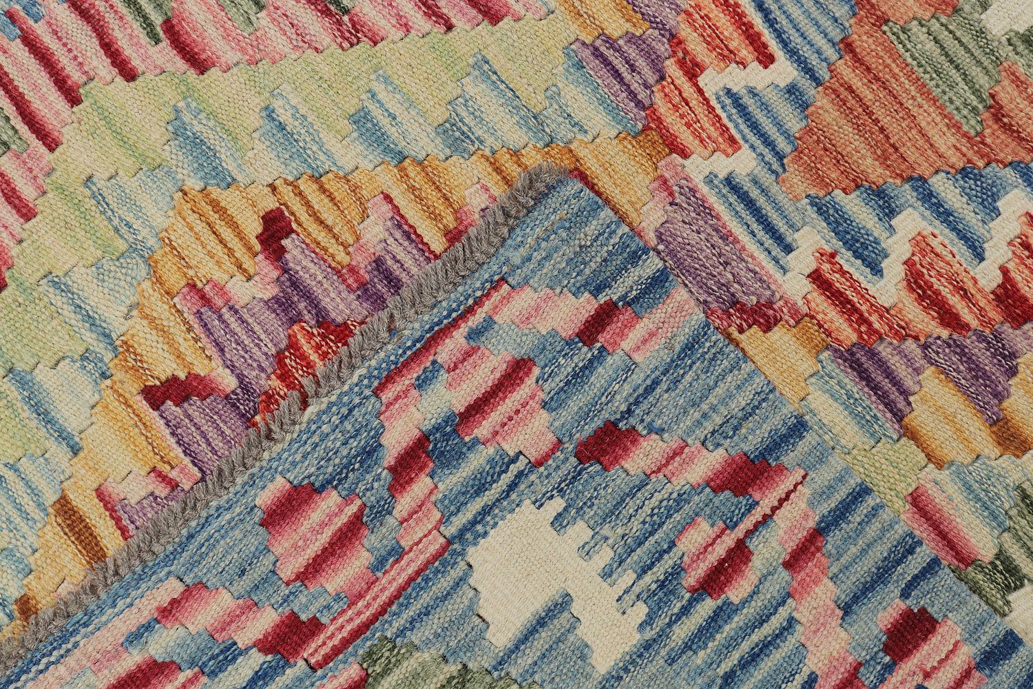 3' x 3'  Multi Handmade Veggie Dye Kilim Rug Square
