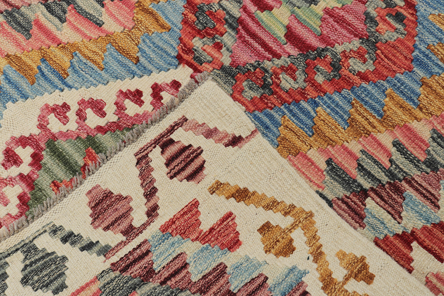 3' X 4'  Multi Handmade Veggie Dye Kilim Rug Rectangular