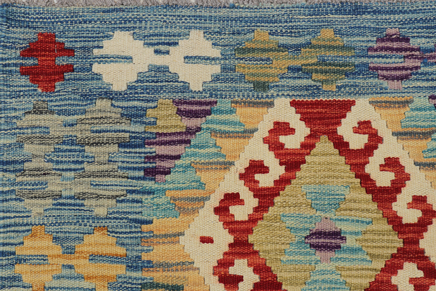 3' x 3'  Multi Handmade Veggie Dye Kilim Rug Square