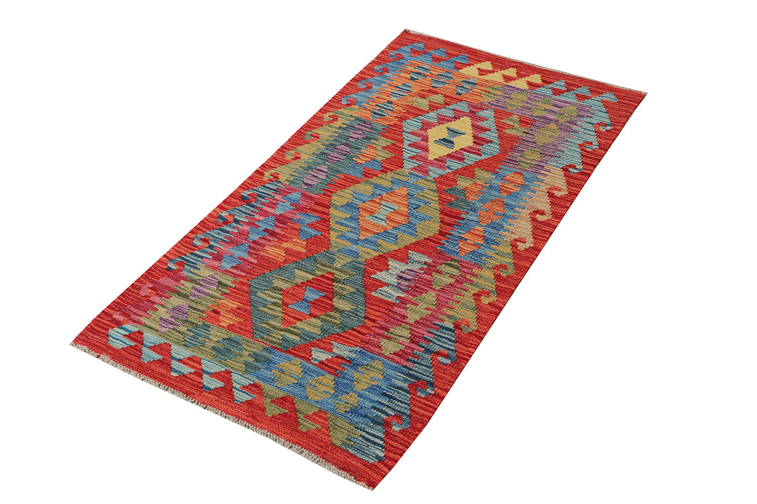 3' x 5'  Multi Handmade Veggie Dye Kilim Rug Rectangular