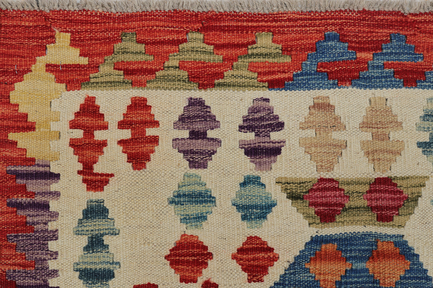 3' X 8'  Multi Handmade Veggie Dye Kilim Rug Runner