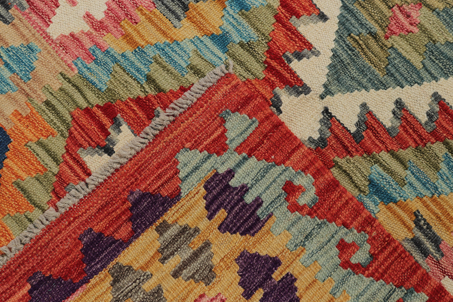 3' X 8'  Multi Handmade Veggie Dye Kilim Rug Runner