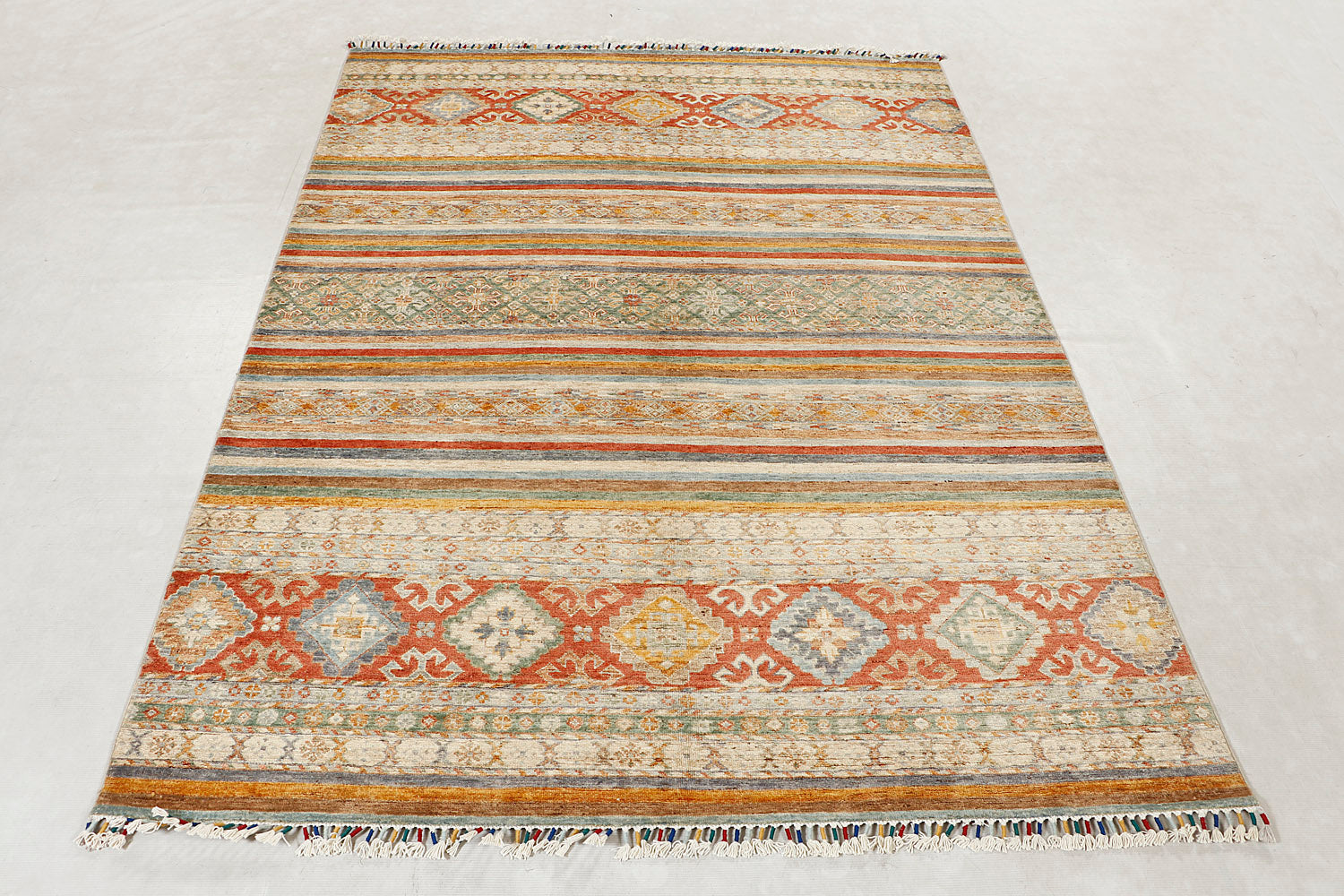 Khurjeen Persian Hand Knotted Wool Rug Multicolor 6'6" x 10'