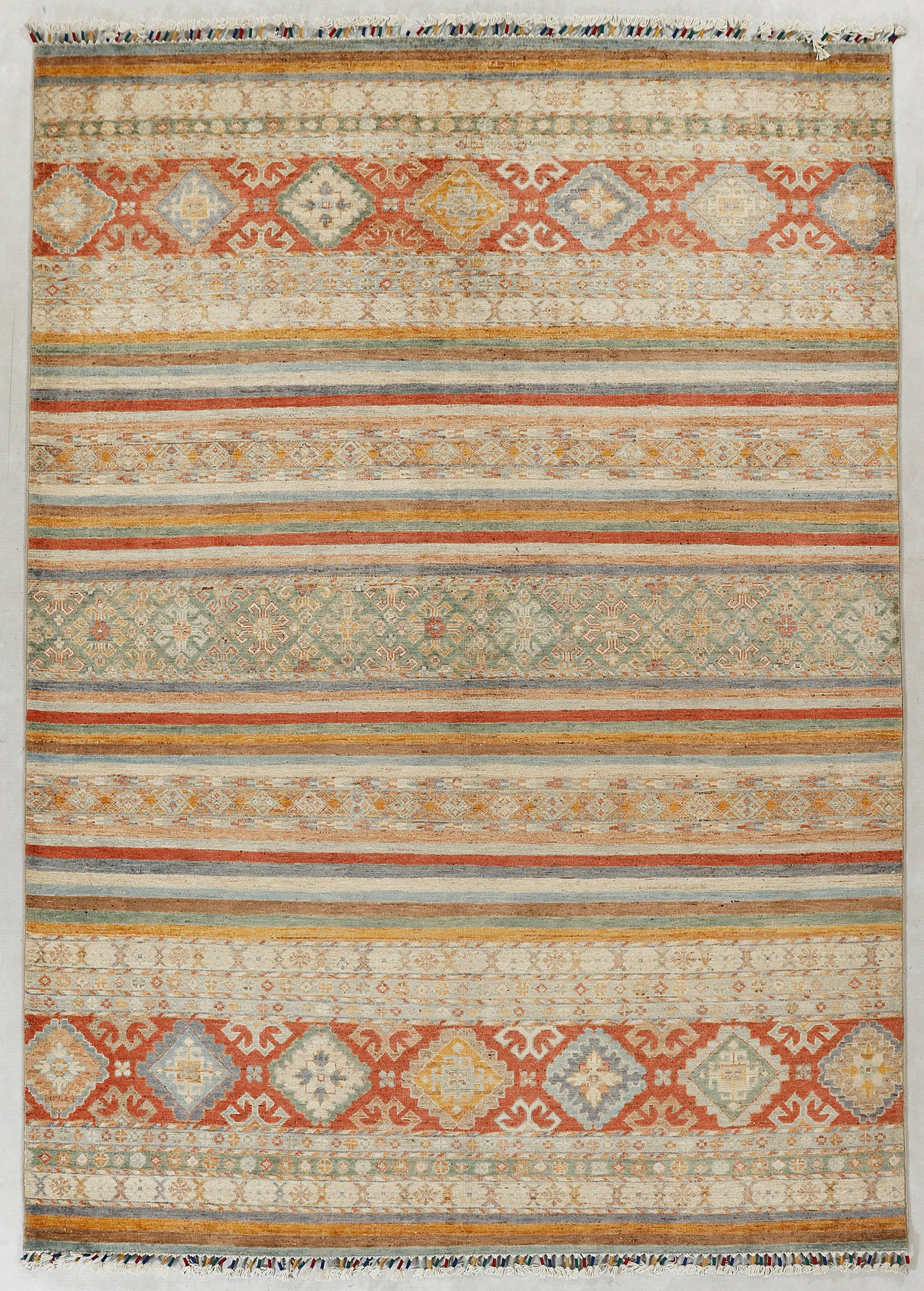 Khurjeen Persian Hand Knotted Wool Rug Multicolor 5'6" x 8'