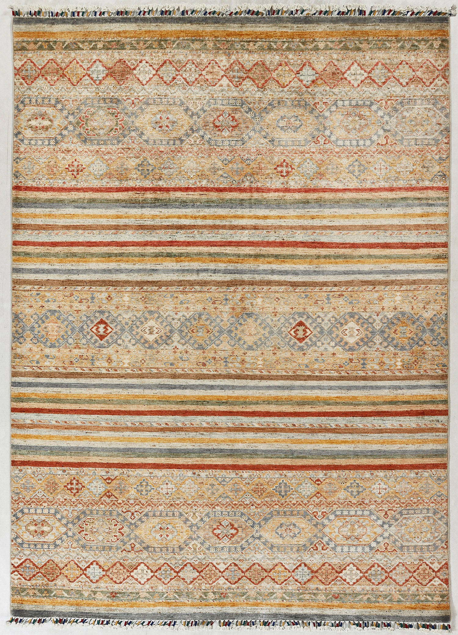 Khurjeen Persian Hand Knotted Wool Rug Multicolor 5'6" x 8'