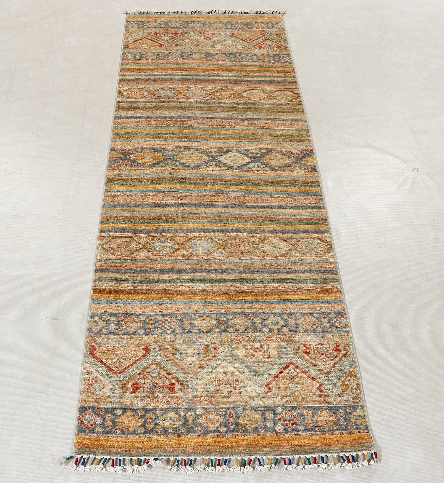 Khurjeen Persian Hand Knotted Wool Runner Multicolor 2'6" x 7'6"