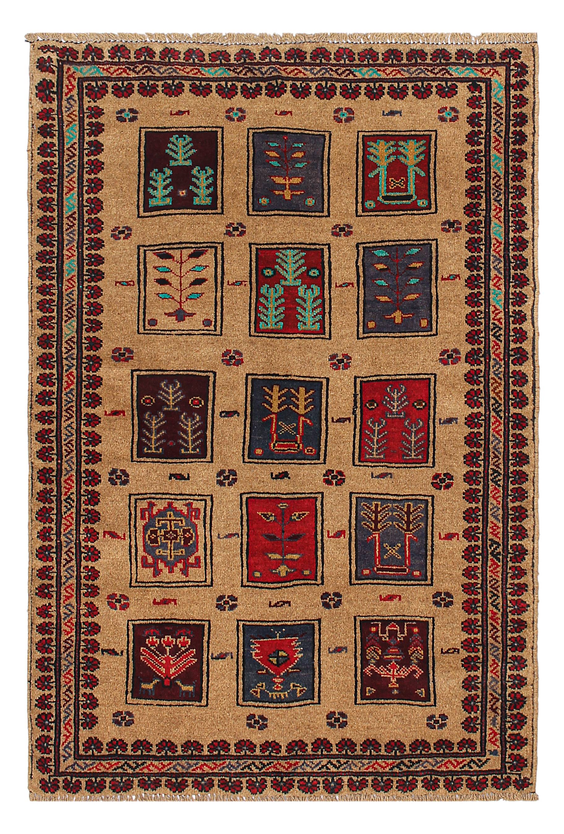 Handmade Adraskan Baluchi Afghan Rug