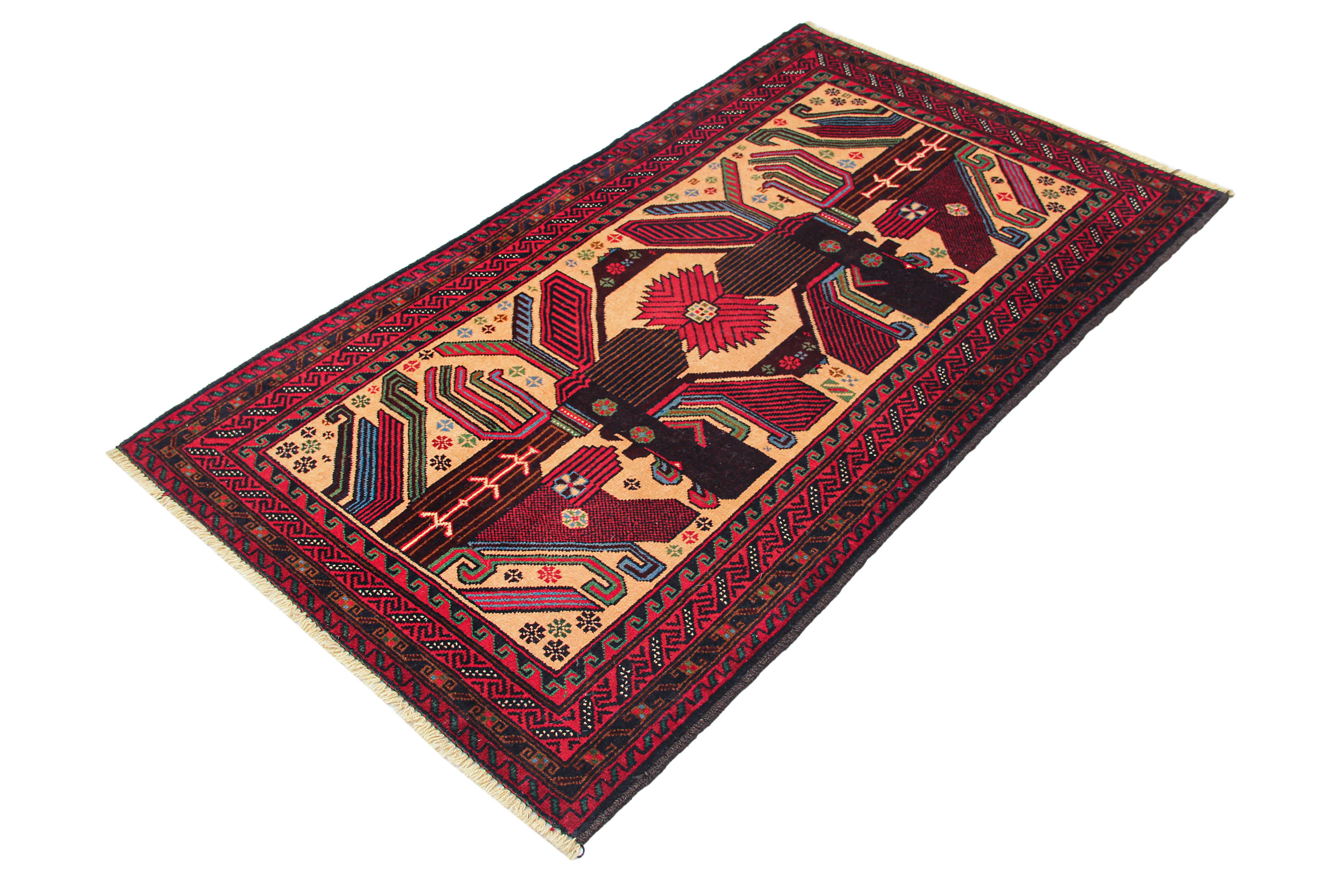 Handmade Adraskan Baluchi Afghan Rug