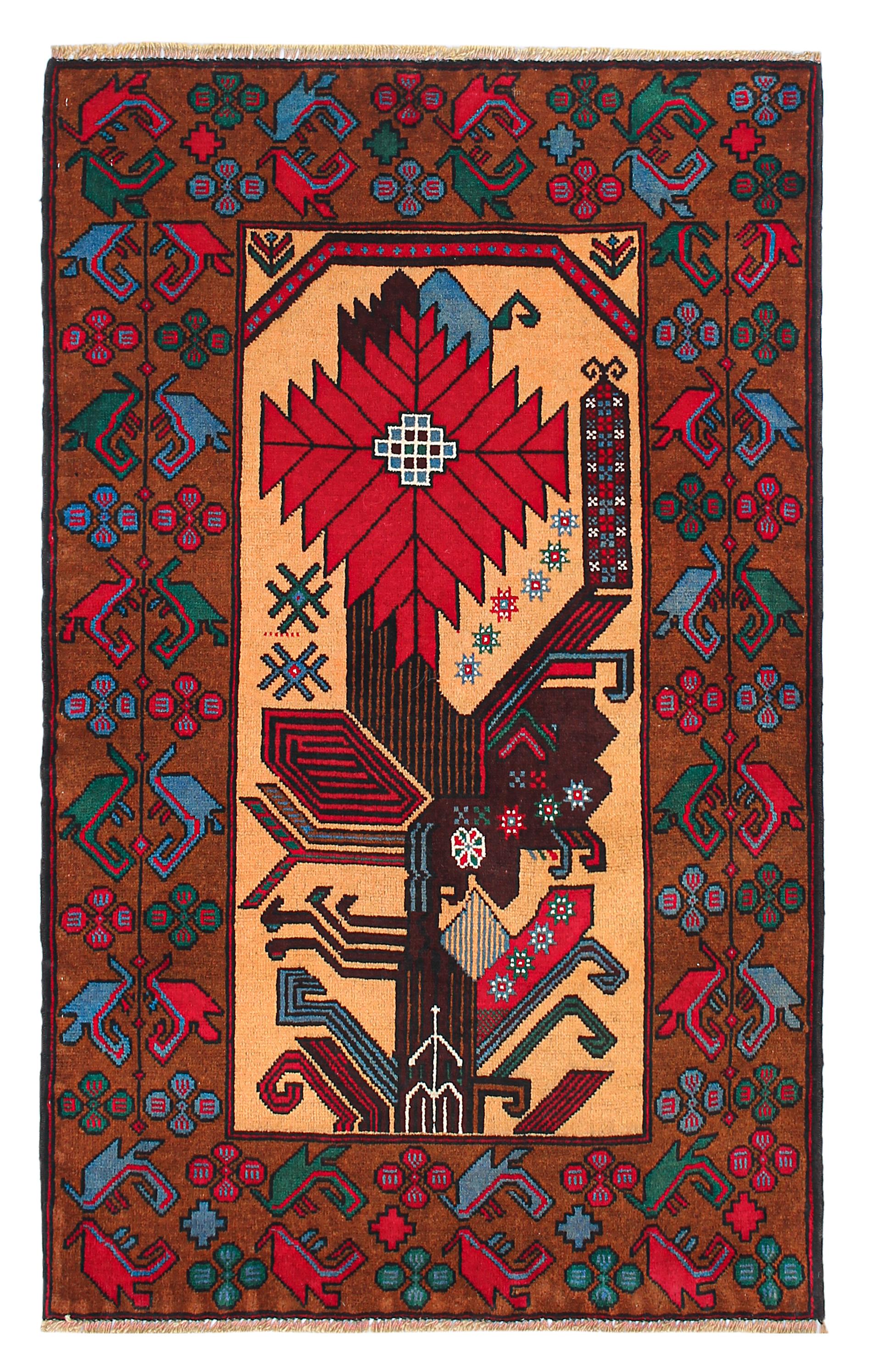Handmade Adraskan Baluchi Afghan Rug