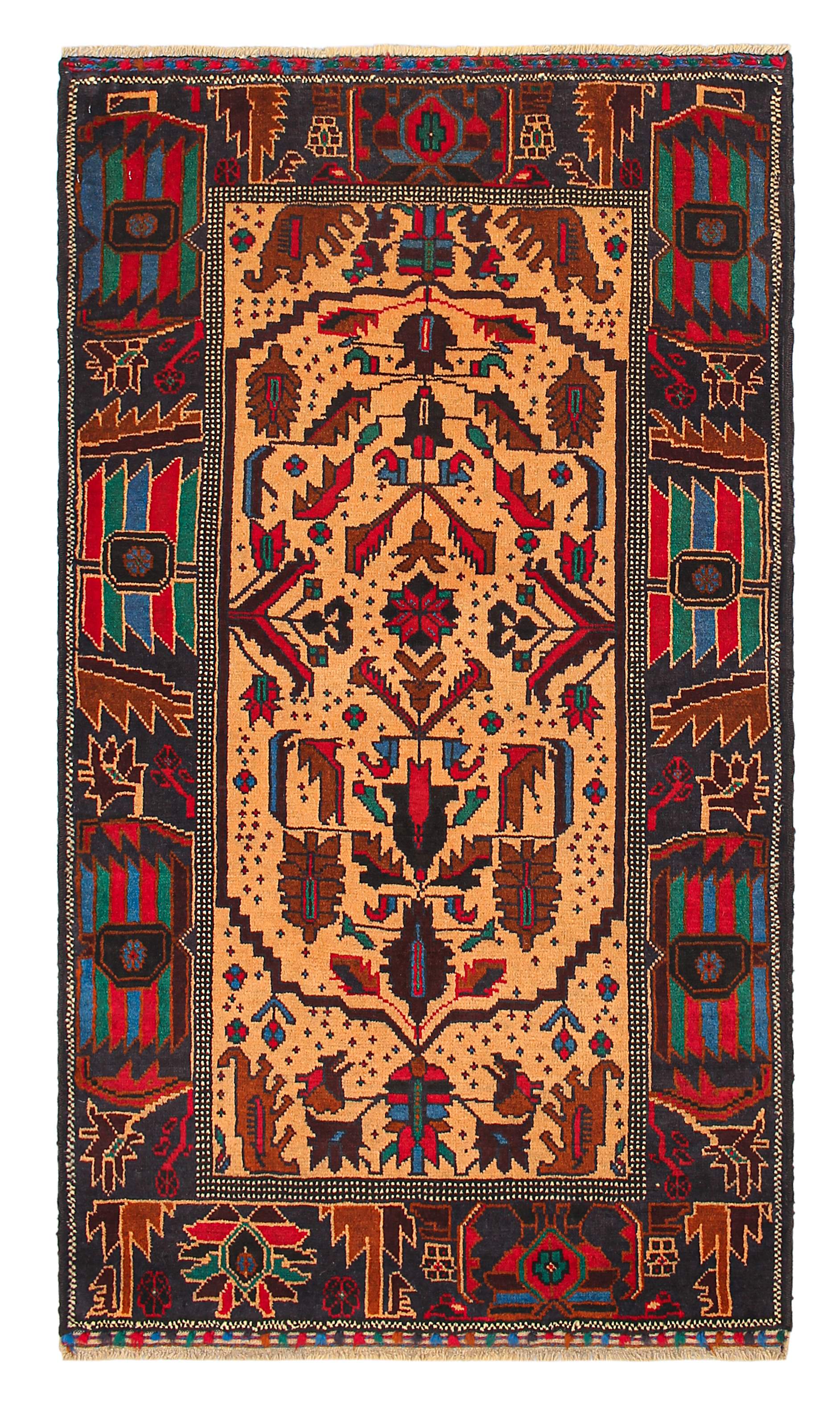 Handmade Adraskan Baluchi Afghan Rug
