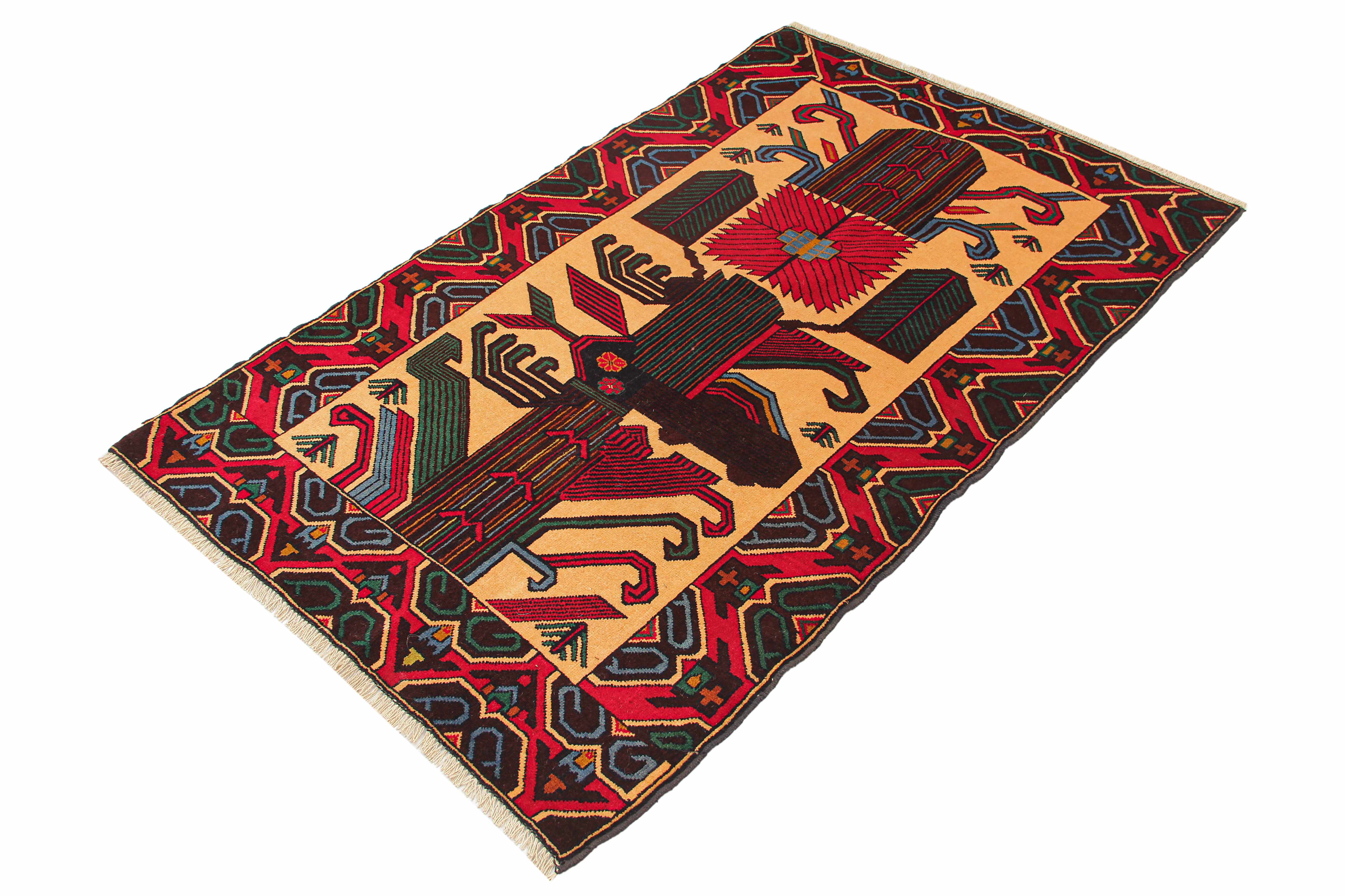 Handmade Adraskan Baluchi Afghan Rug