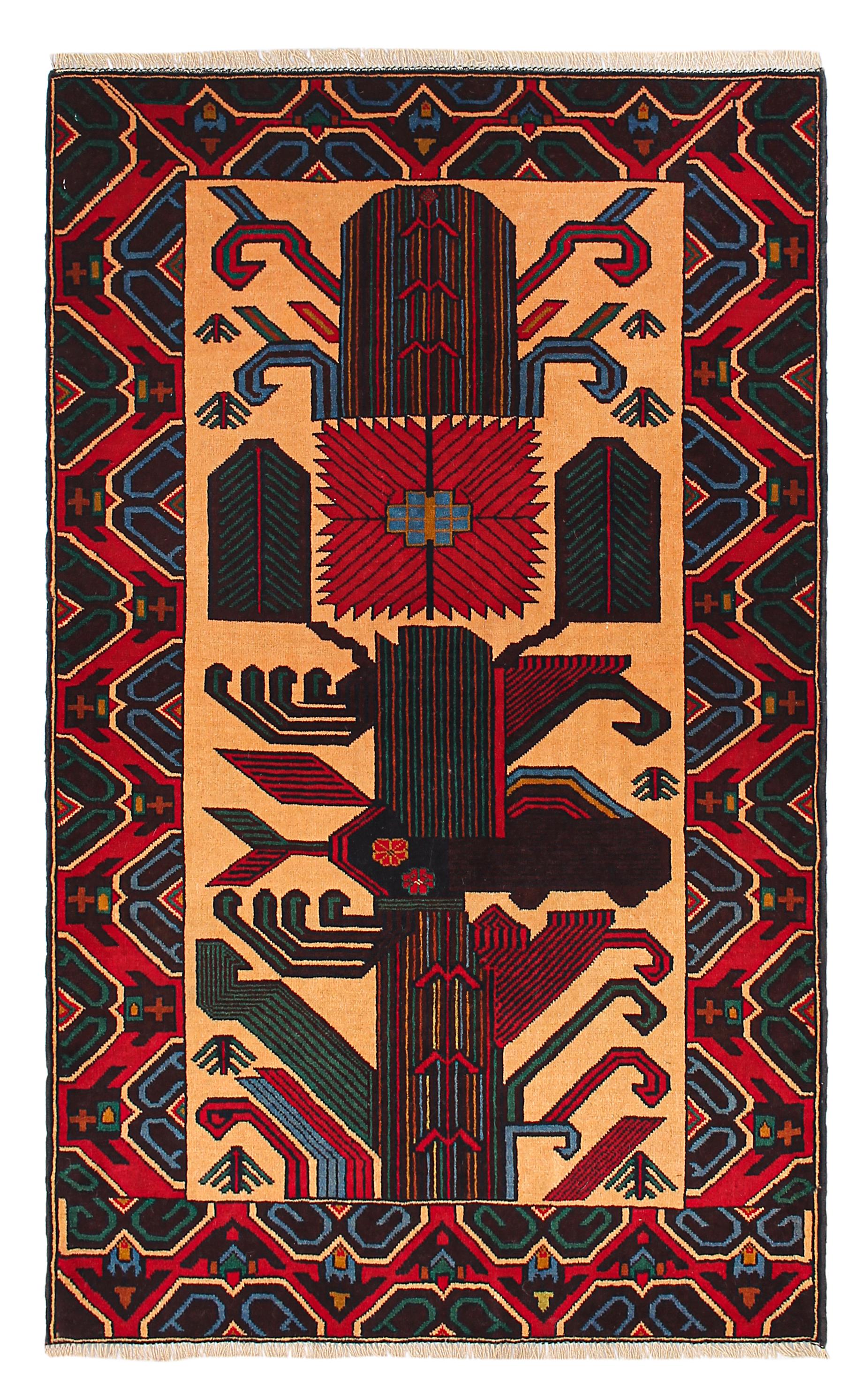 Handmade Adraskan Baluchi Afghan Rug