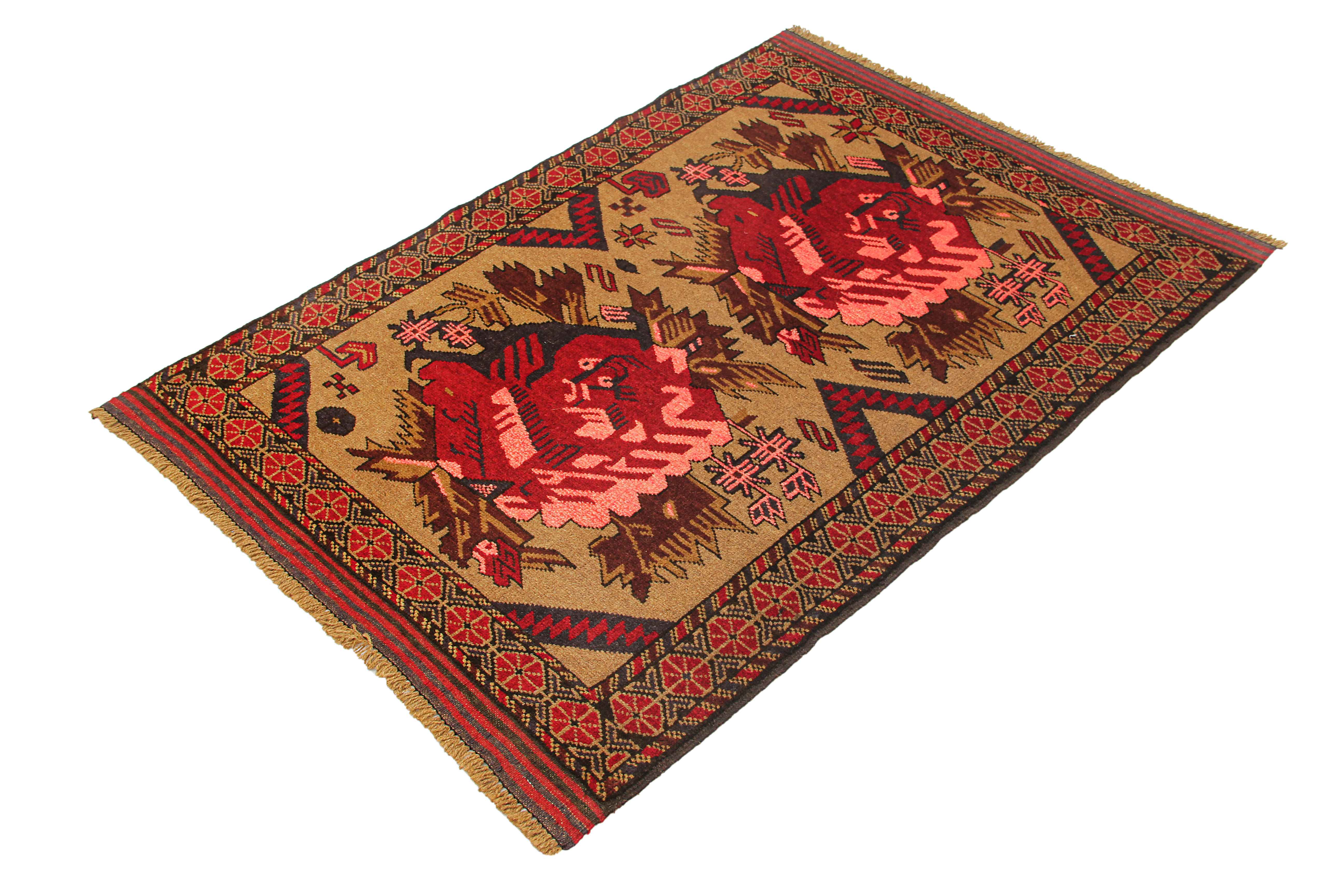 Handmade Adraskan Baluchi Afghan Rug