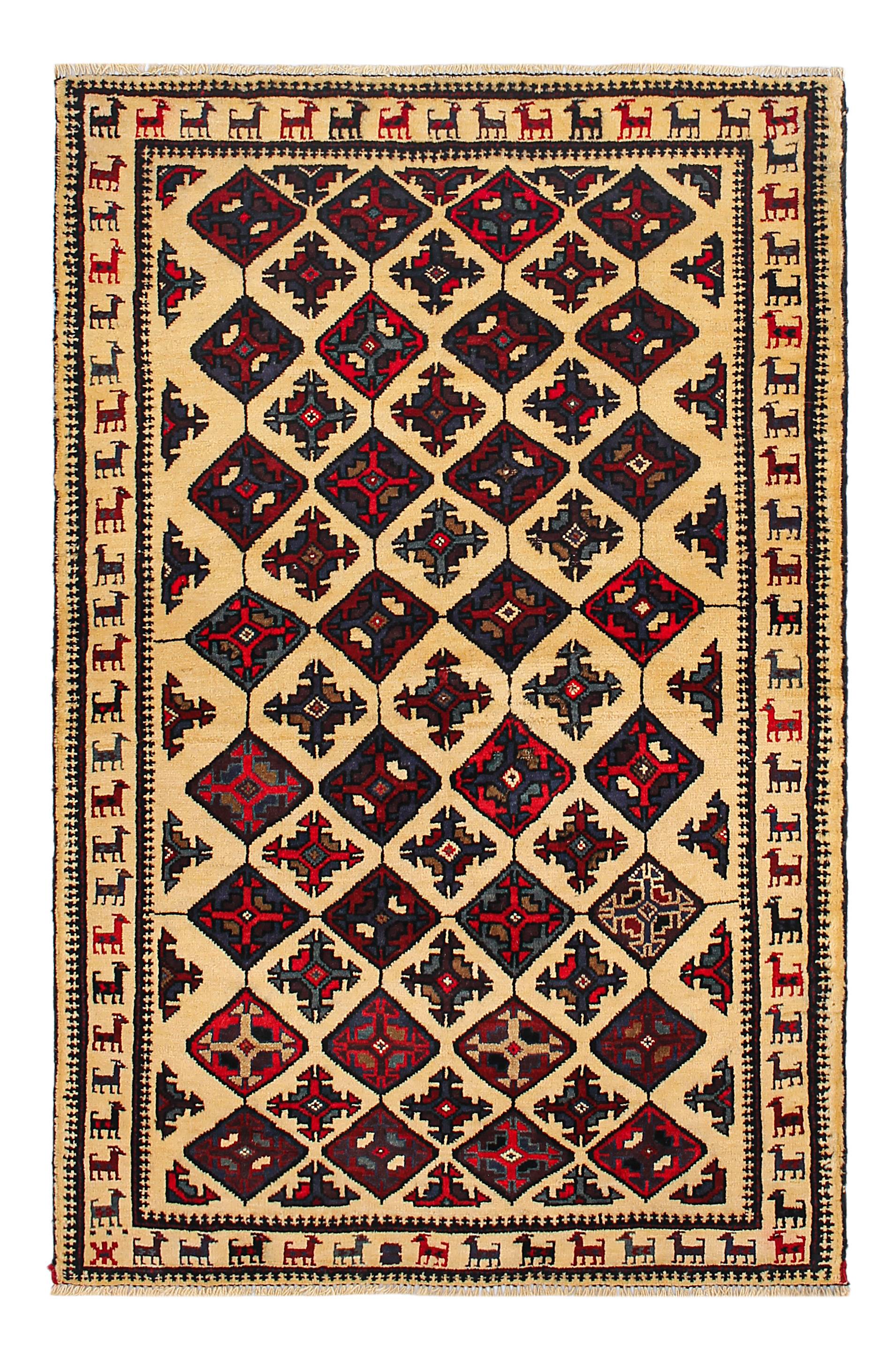Handmade Adraskan Baluchi Afghan Rug
