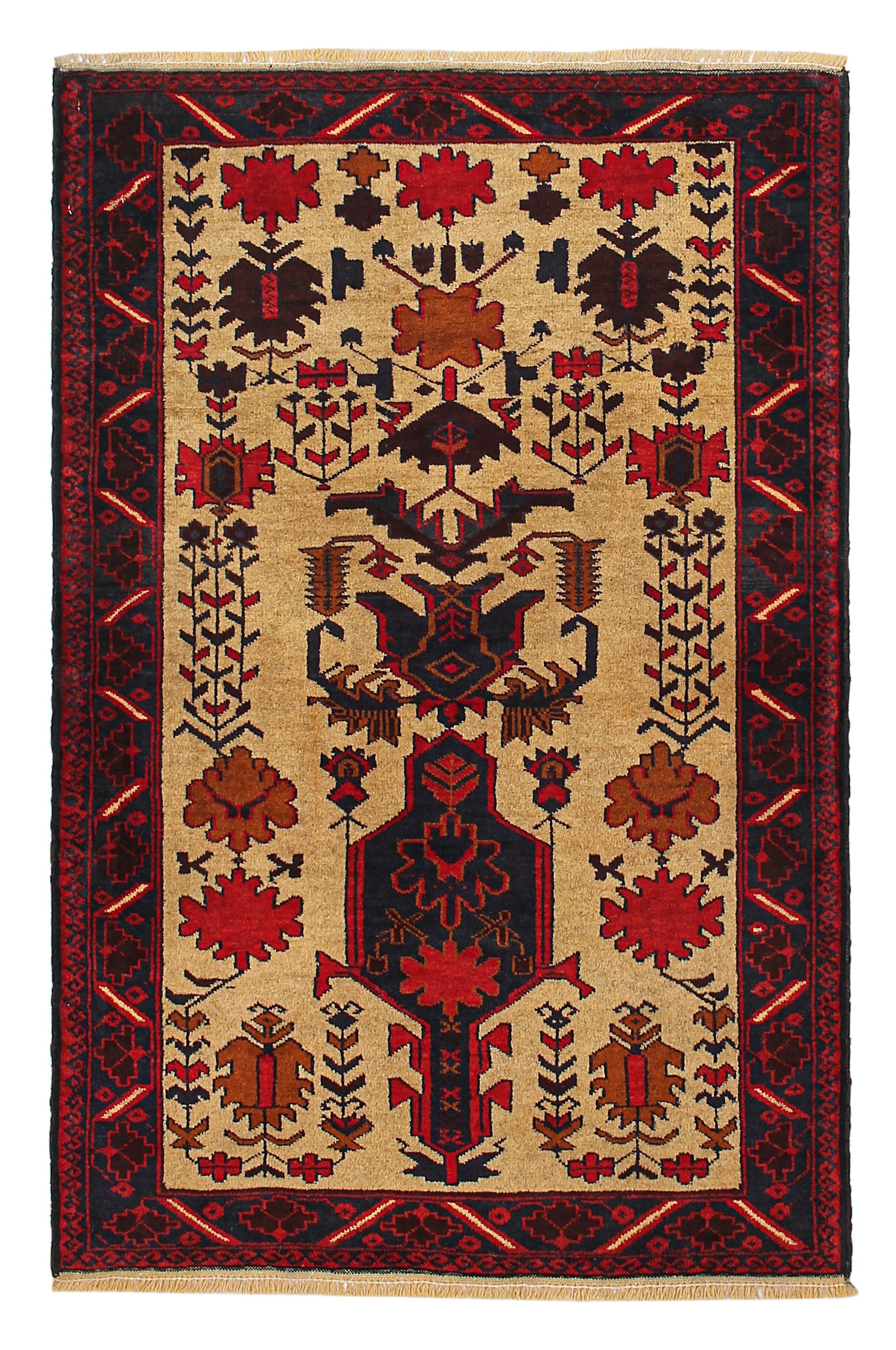Handmade Adraskan Baluchi Afghan Rug