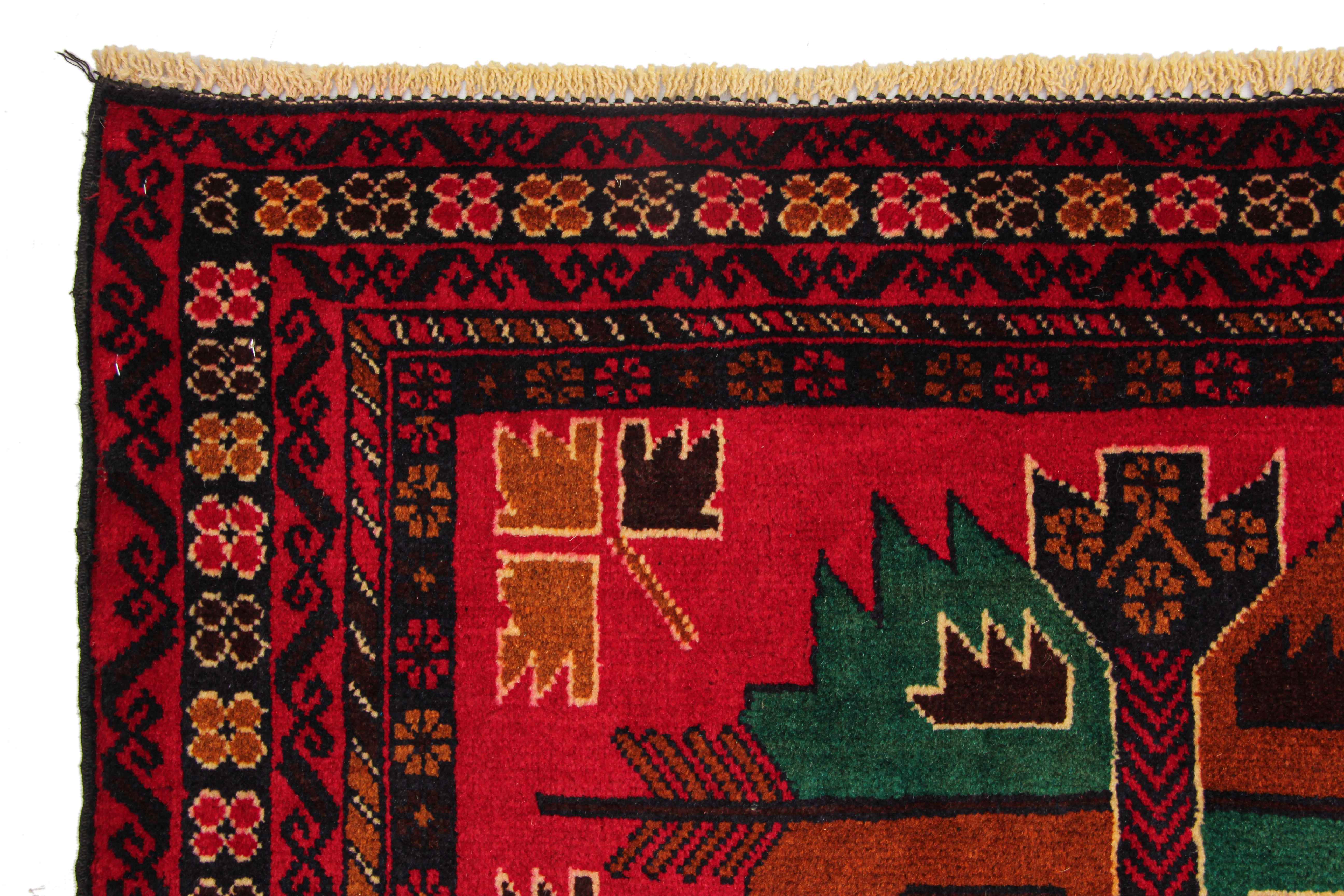Handmade Adraskan Baluchi Afghan Rug