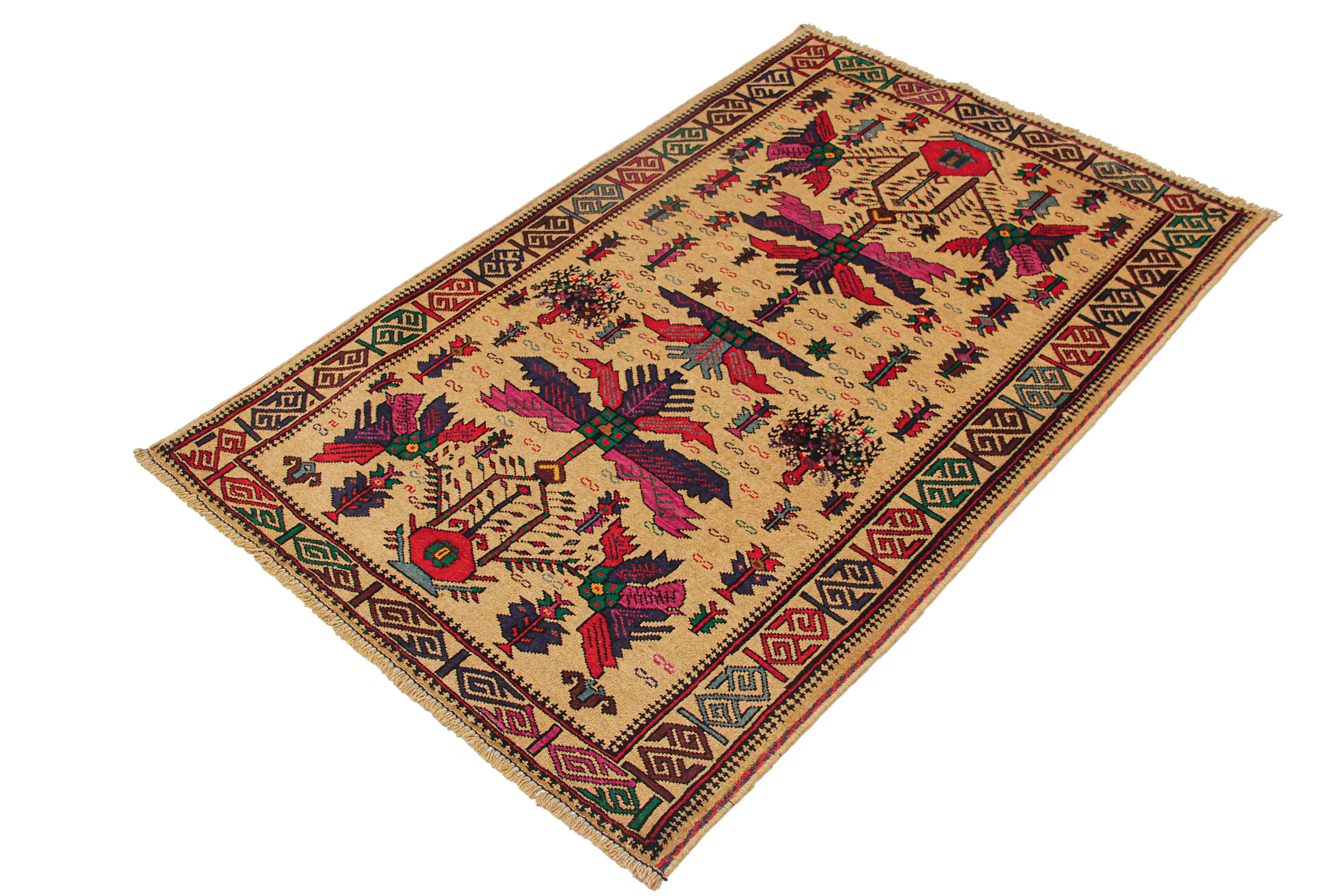 Handmade Adraskan Baluchi Afghan Rug