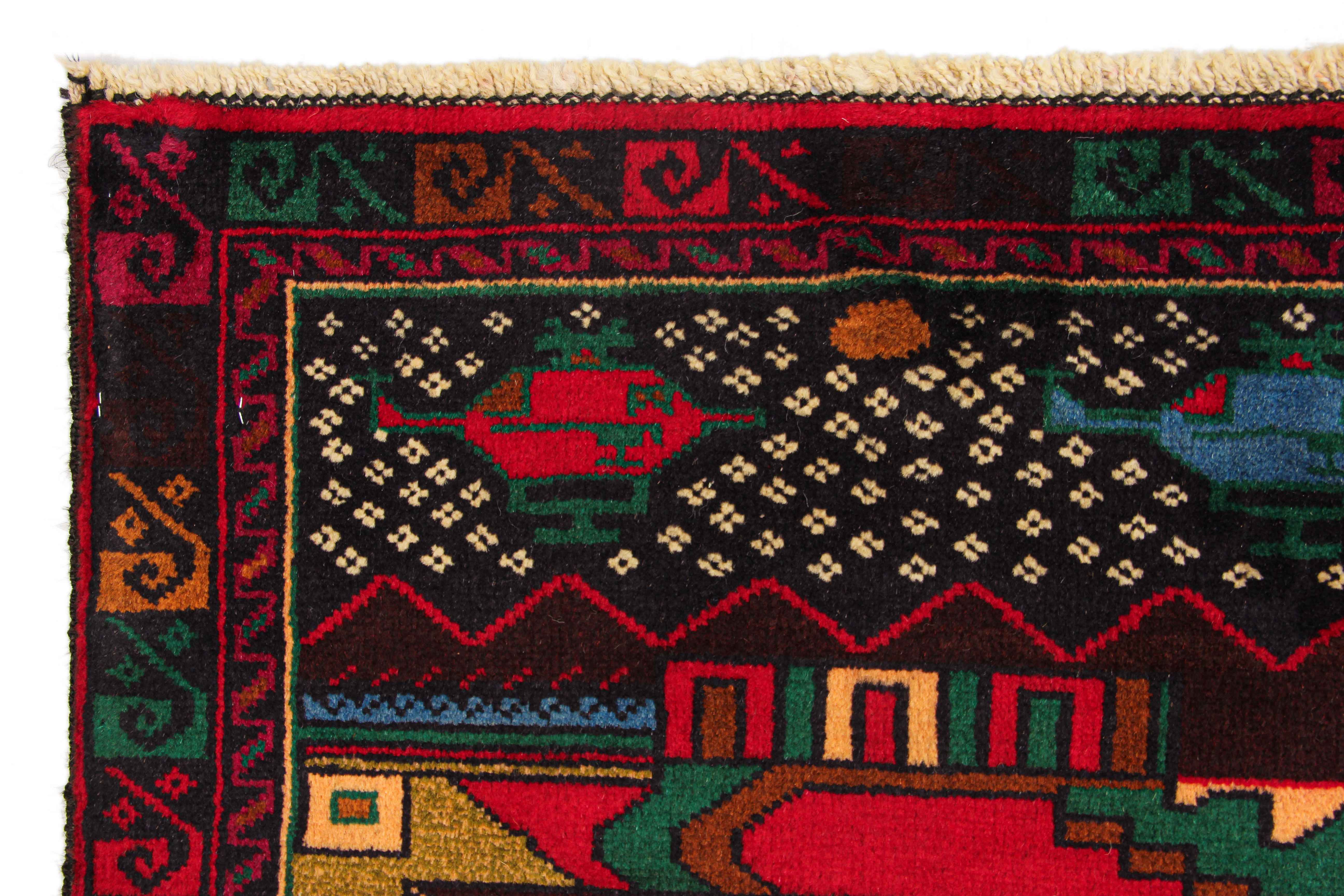 Handmade Adraskan Baluchi Afghan Rug