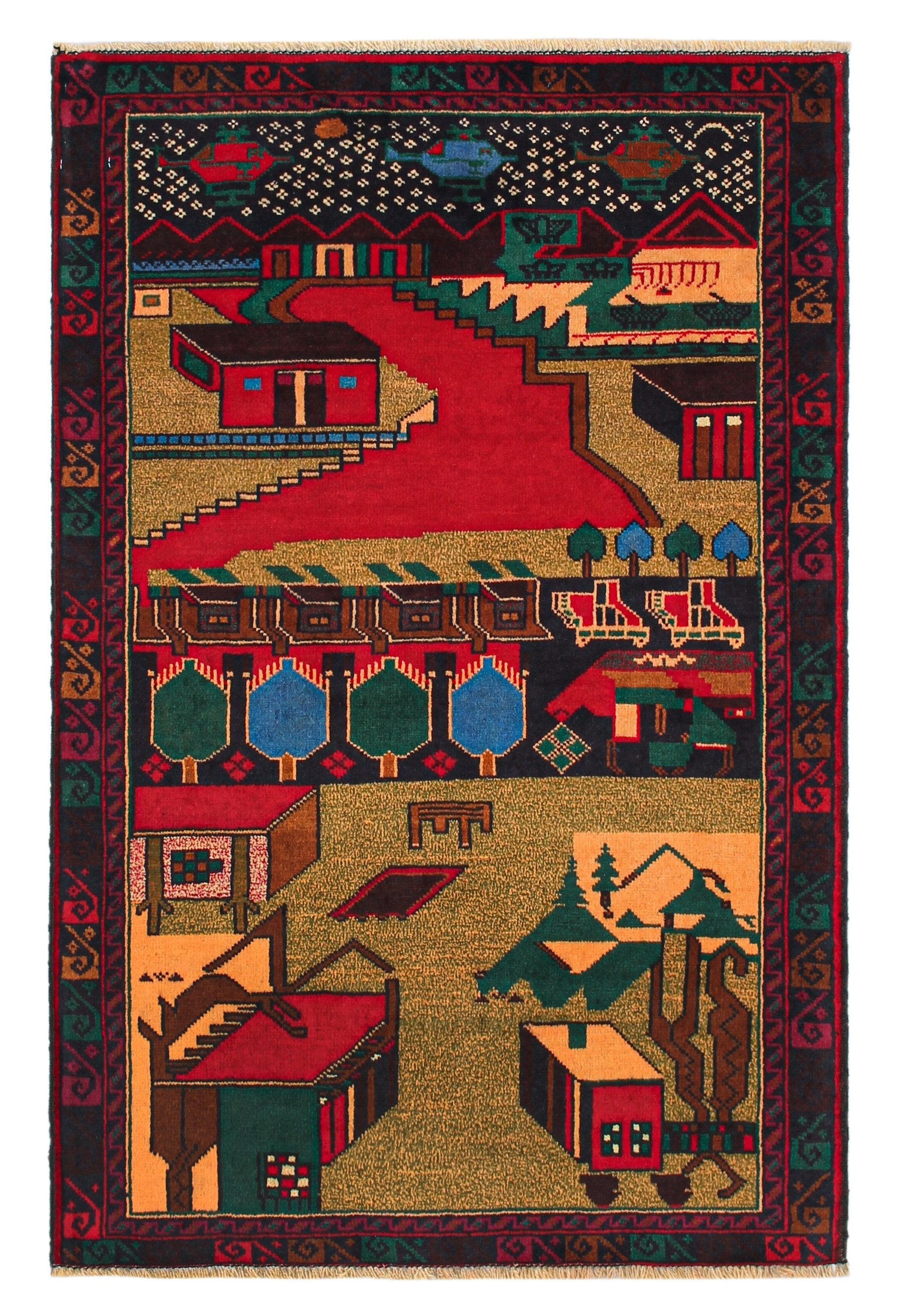 Handmade Adraskan Baluchi Afghan Rug