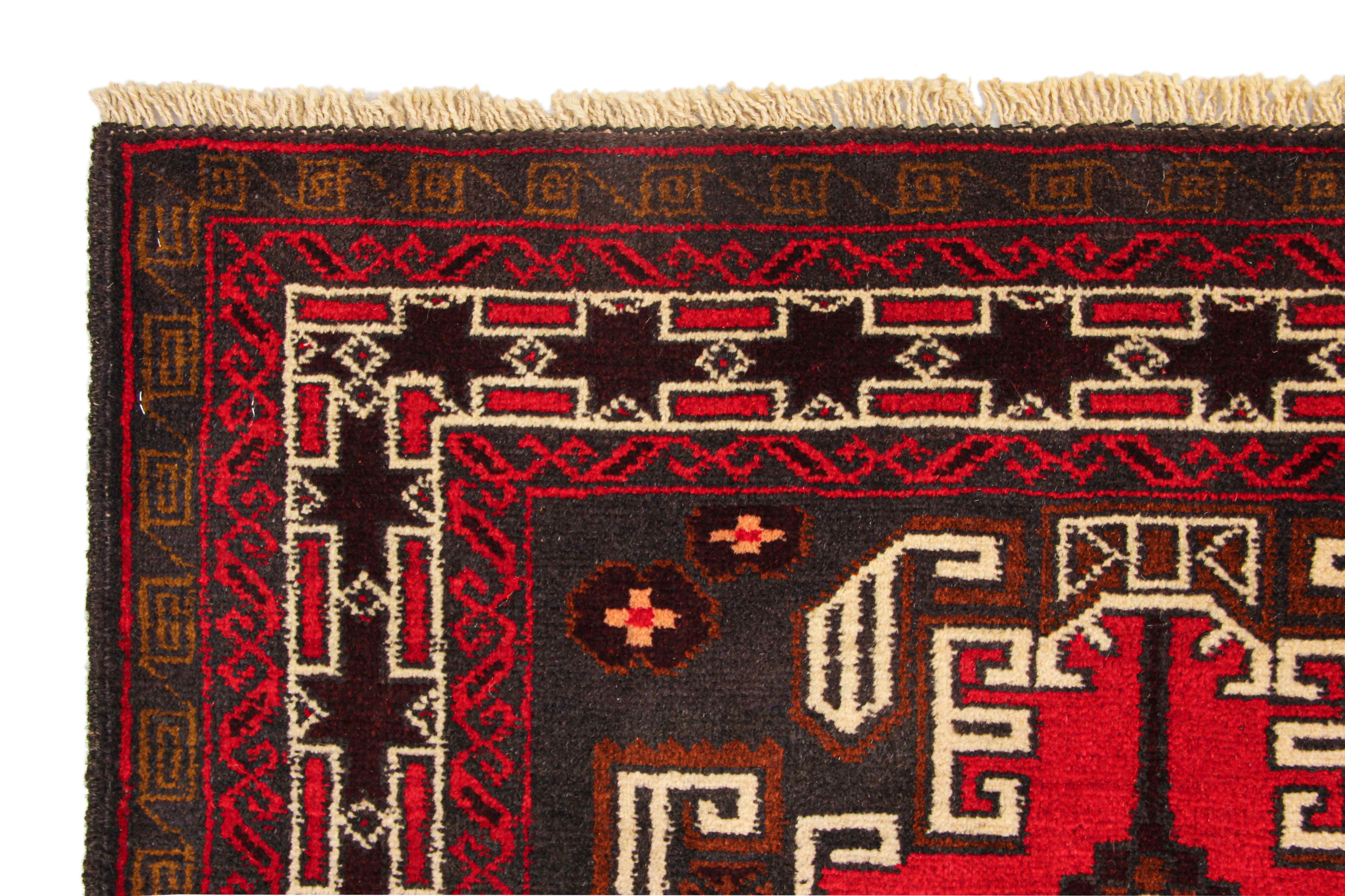 Handmade Adraskan Baluchi Afghan Rug