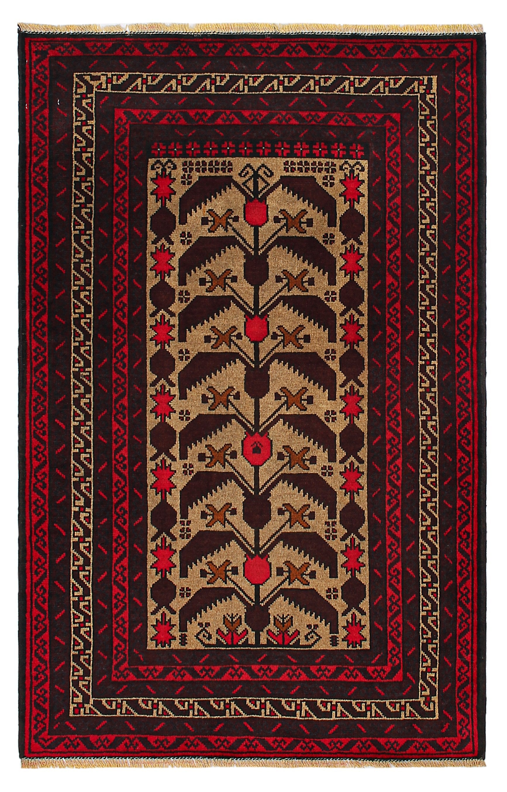 Handmade Adraskan Baluchi Afghan Rug