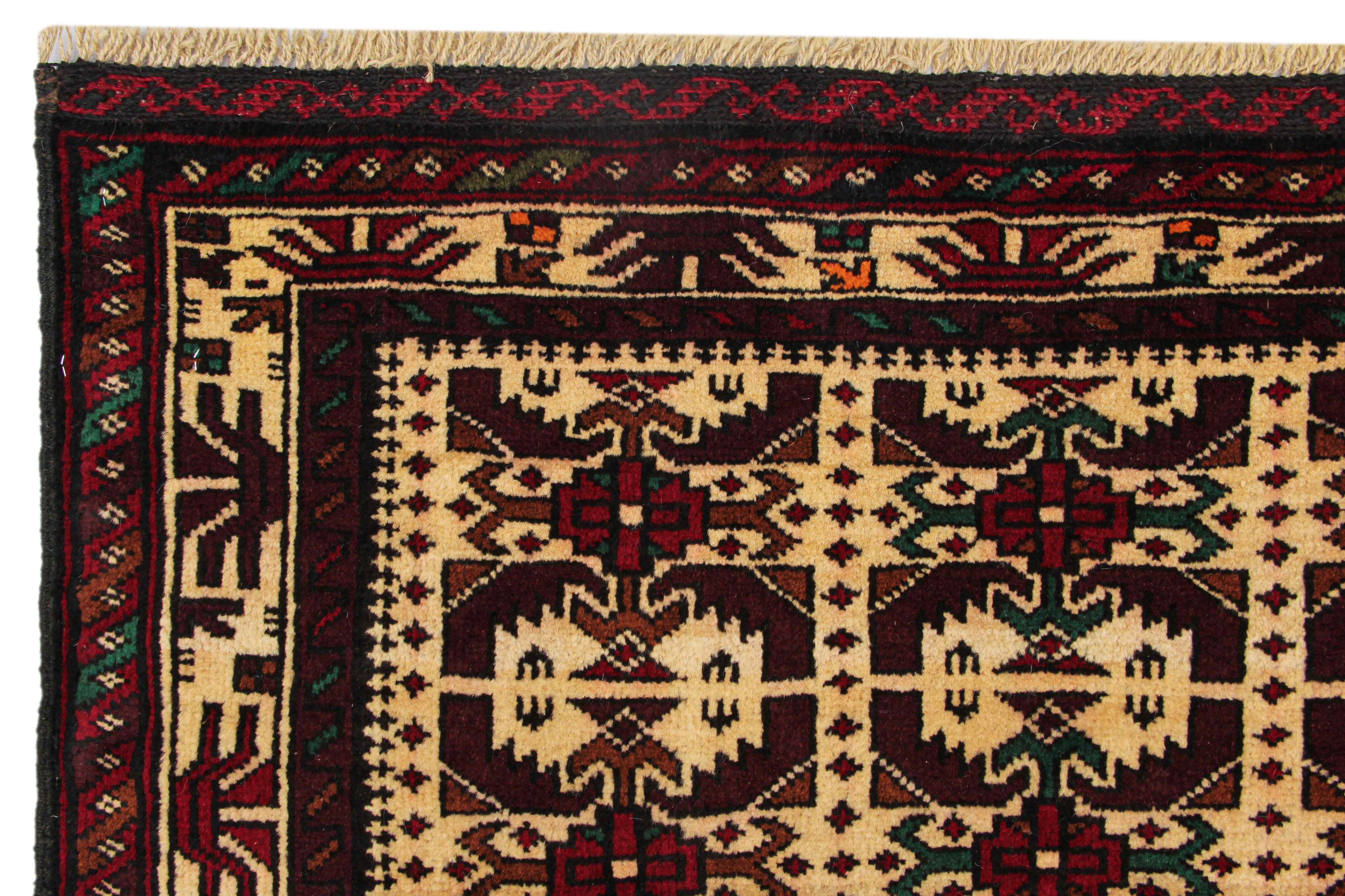 Handmade Adraskan Baluchi Afghan Rug