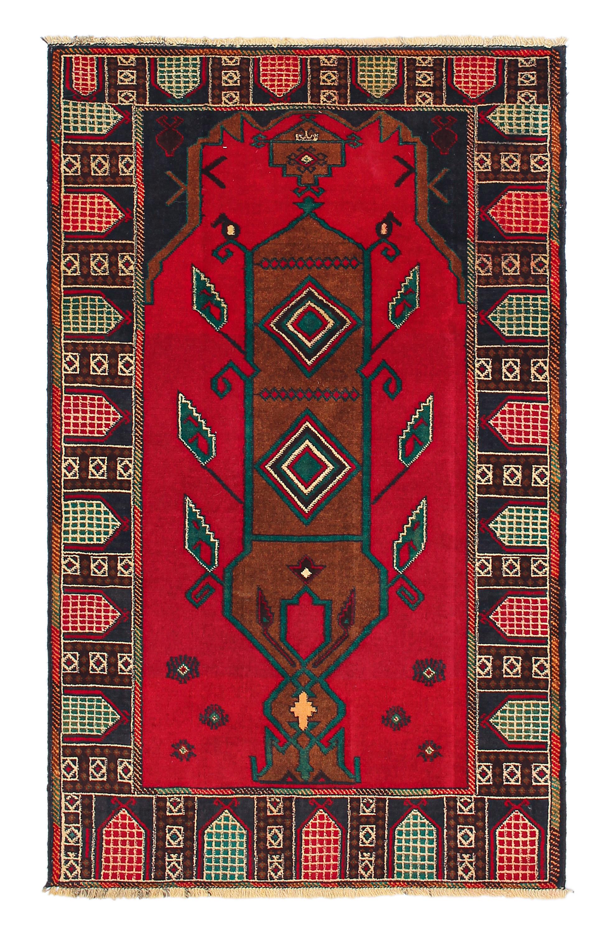 Handmade Adraskan Baluchi Afghan Rug