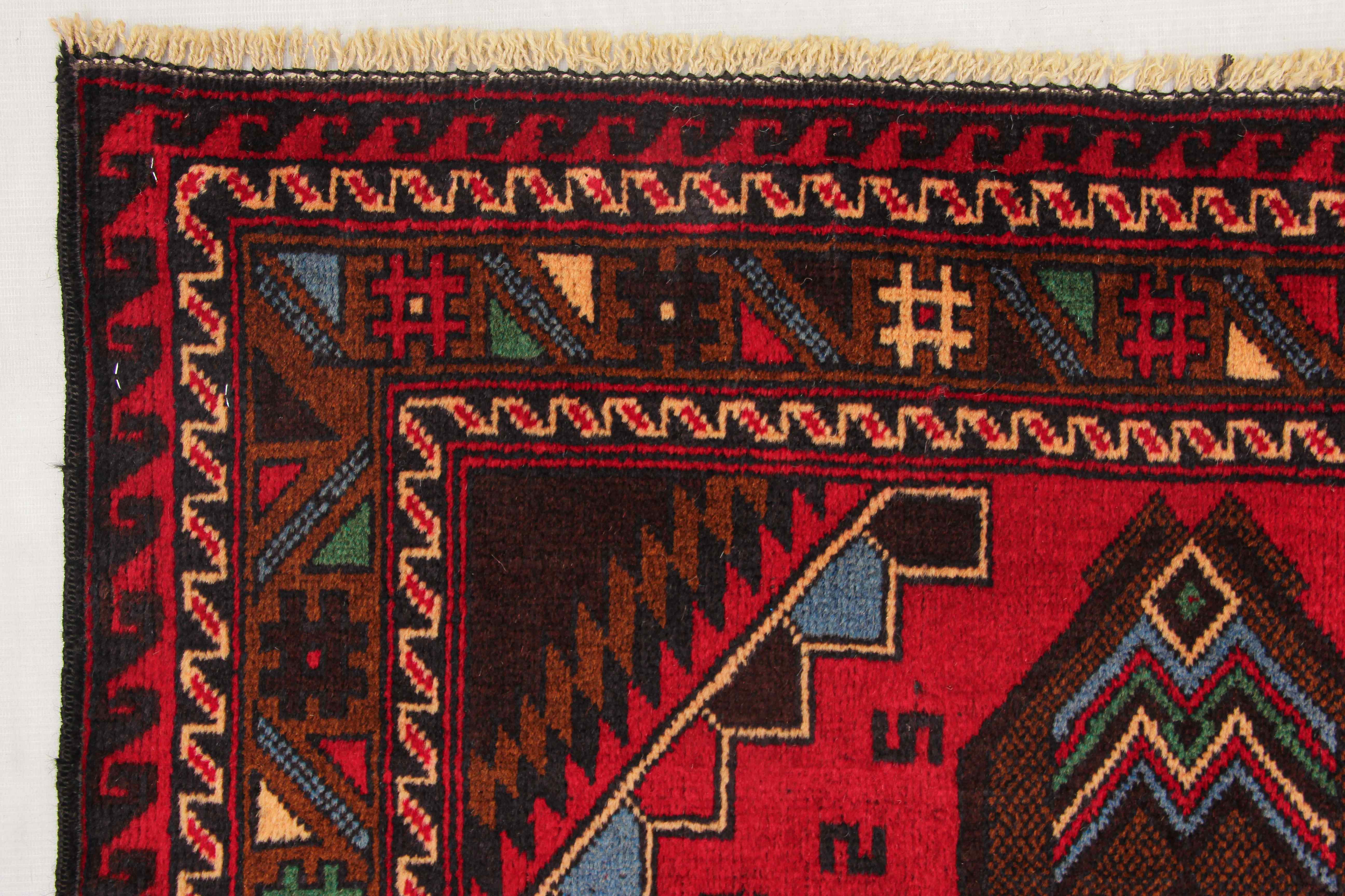 Handmade Adraskan Baluchi Afghan Rug