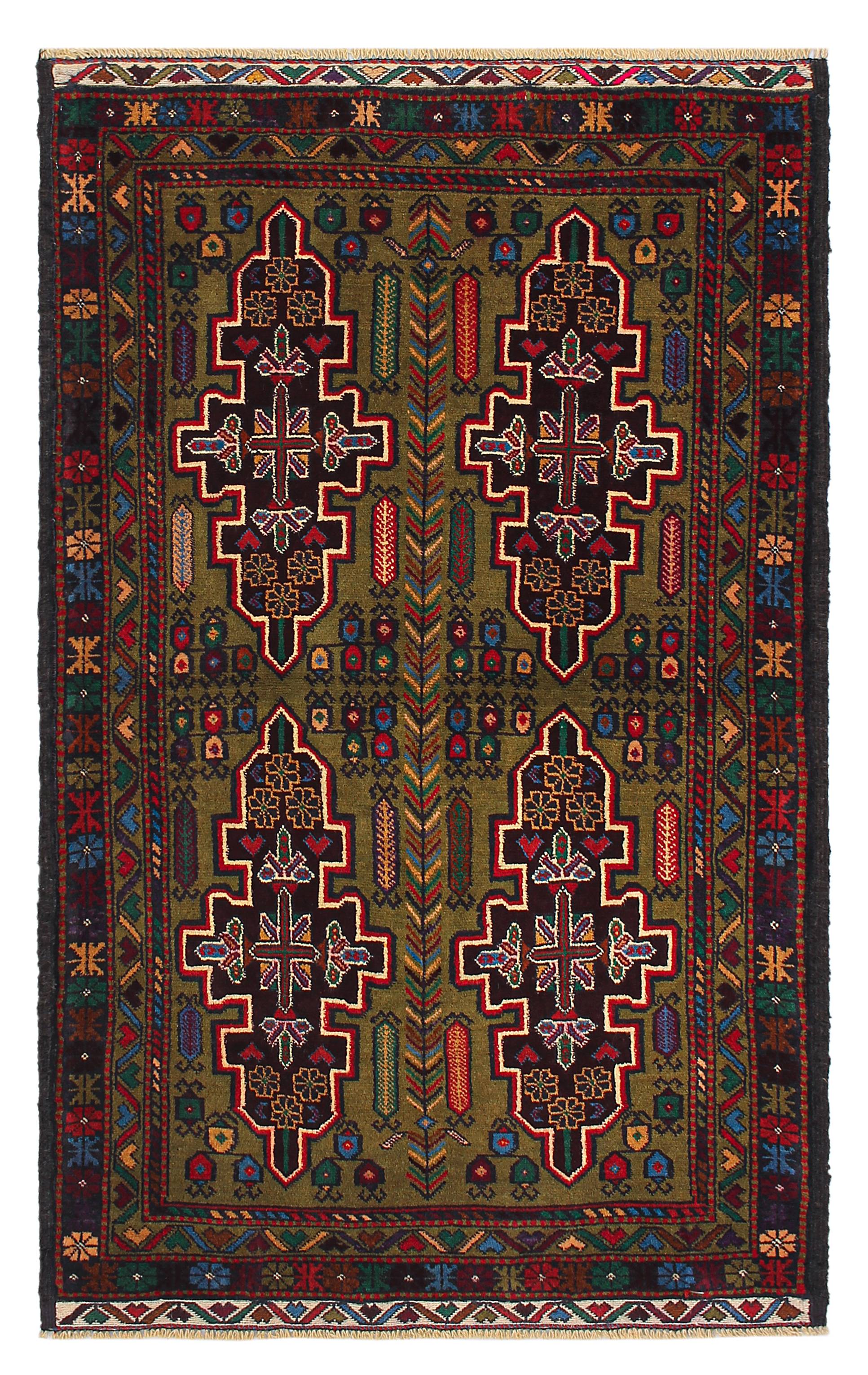 Handmade Adraskan Baluchi Afghan Rug