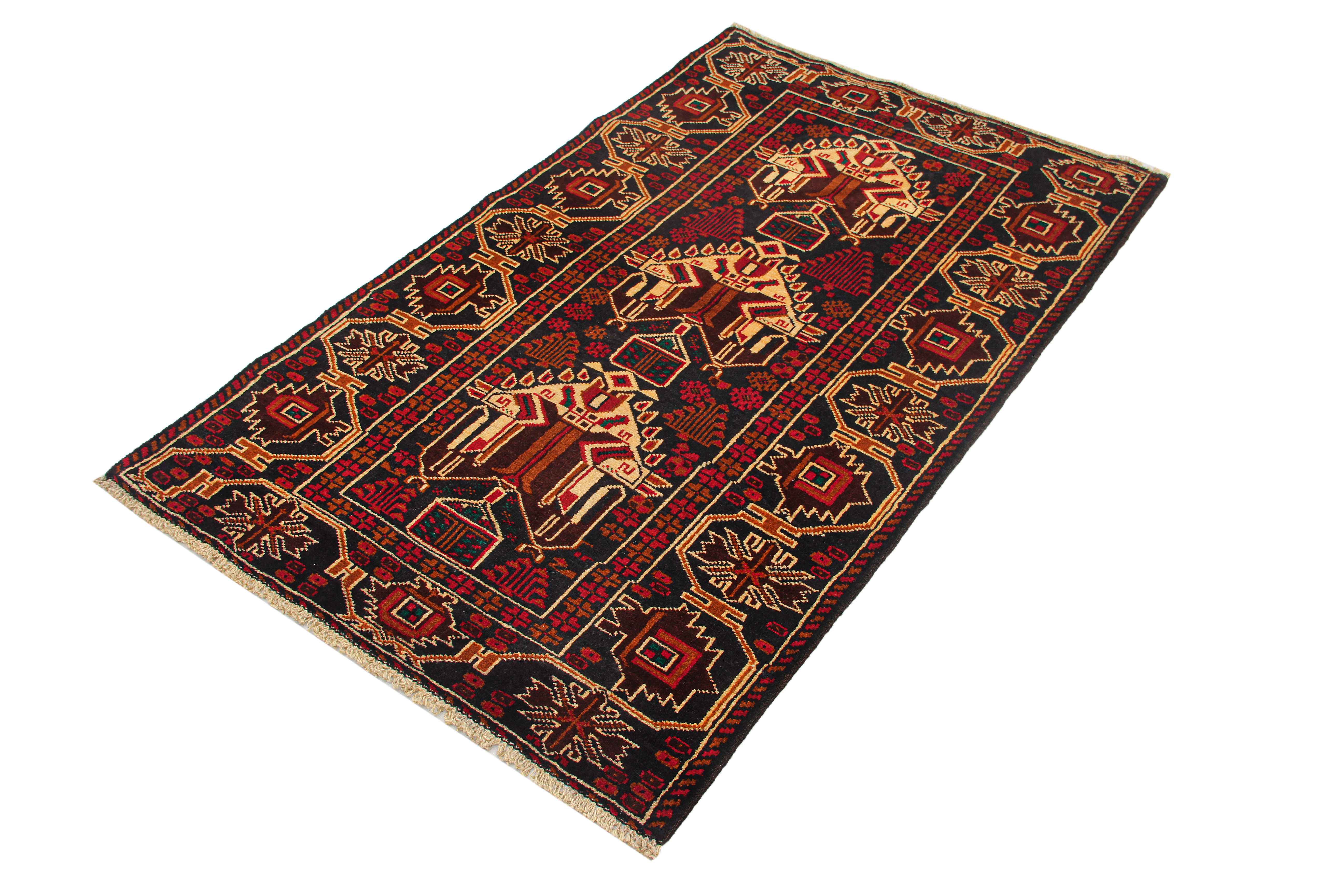 Handmade Adraskan Baluchi Afghan Rug