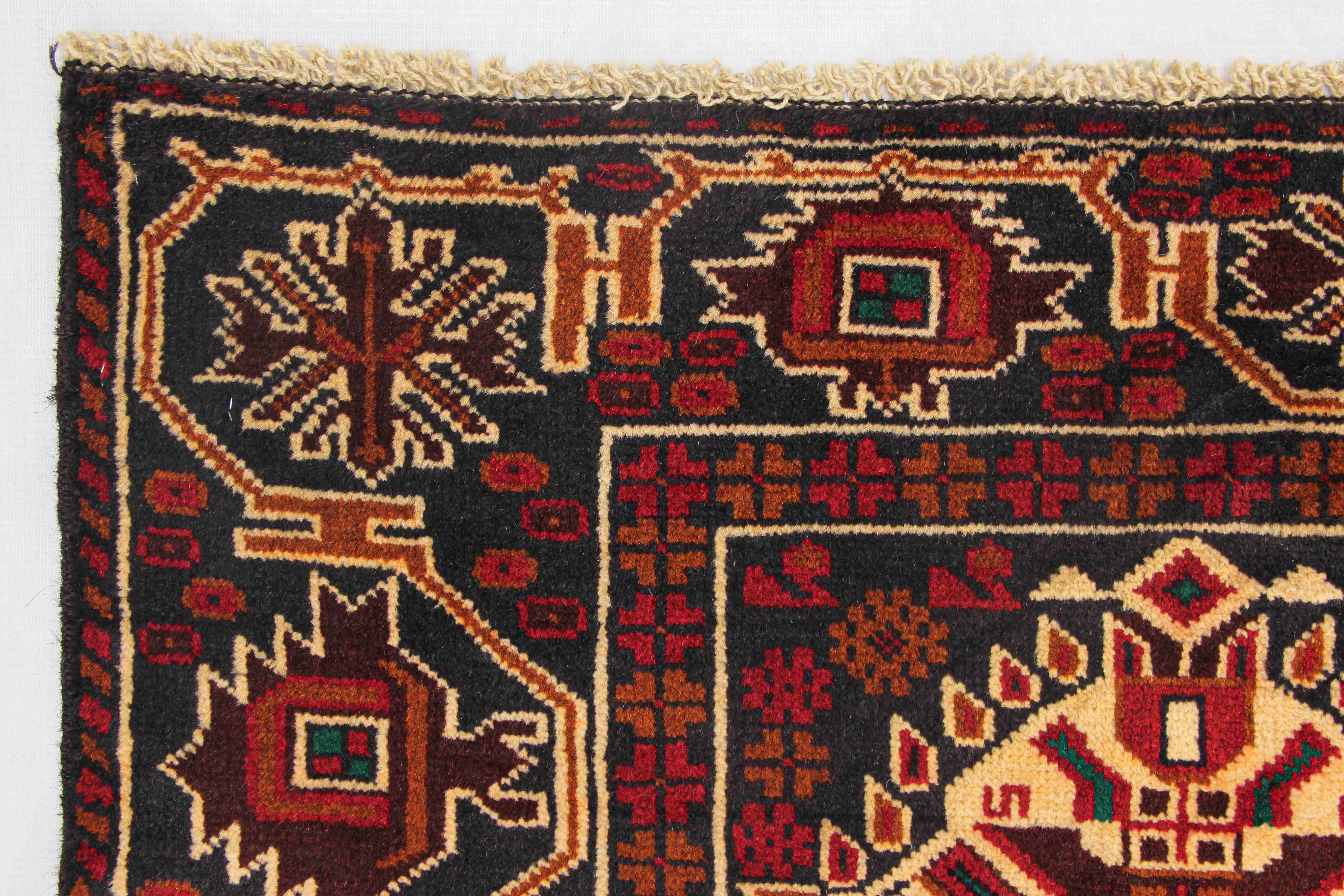 Handmade Adraskan Baluchi Afghan Rug