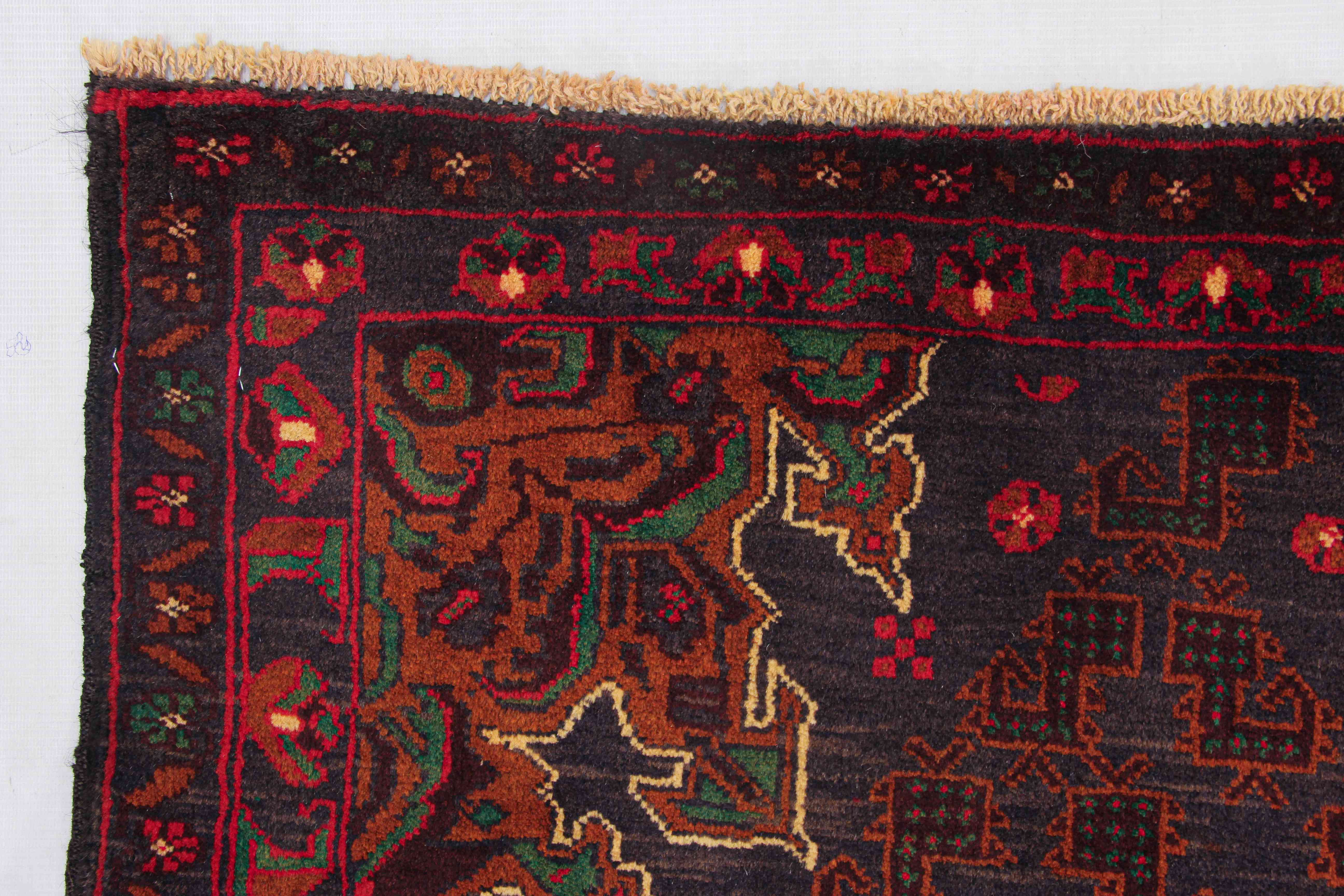 Handmade Adraskan Baluchi Afghan Rug