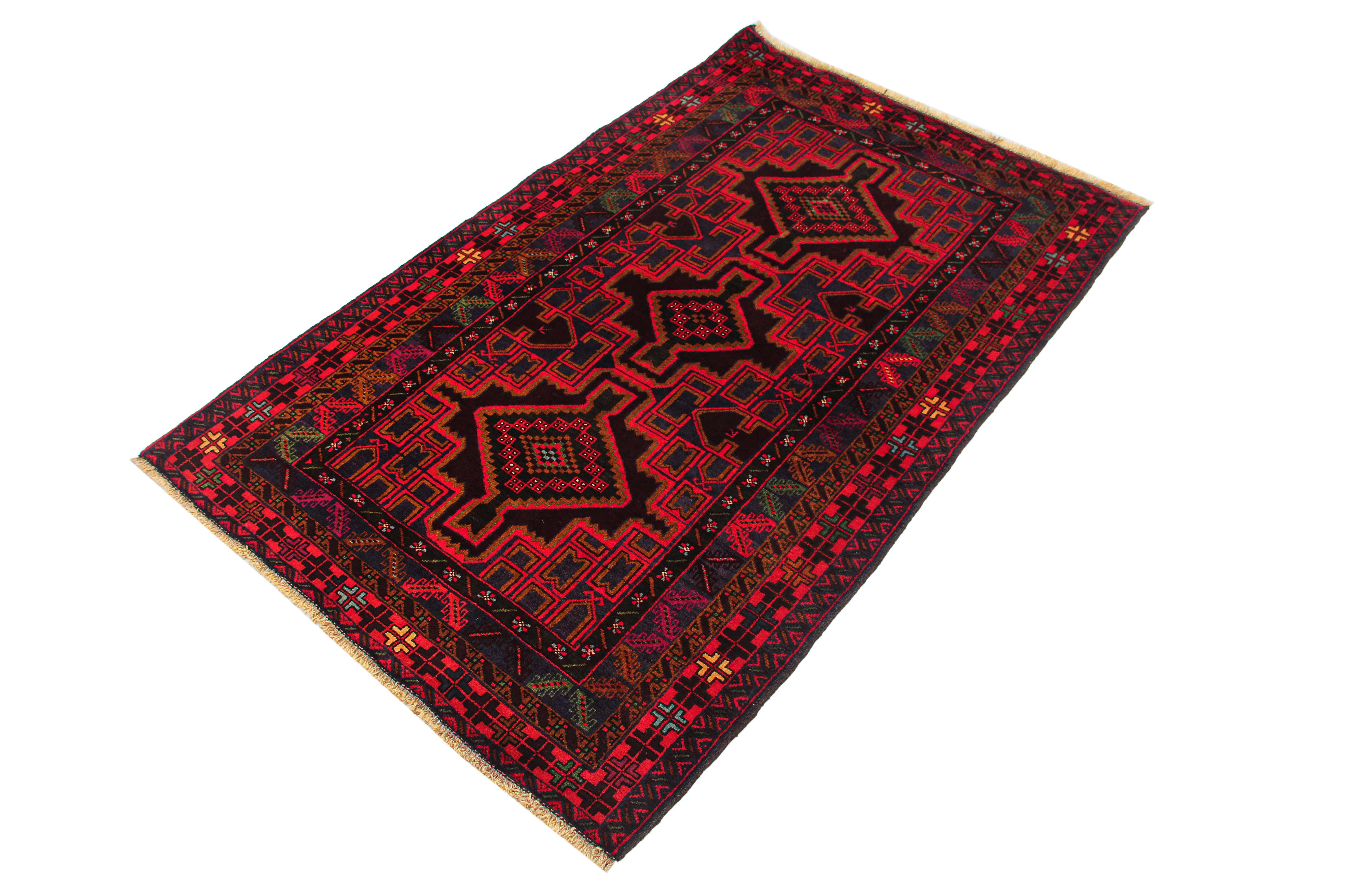 Handmade Adraskan Baluchi Afghan Rug