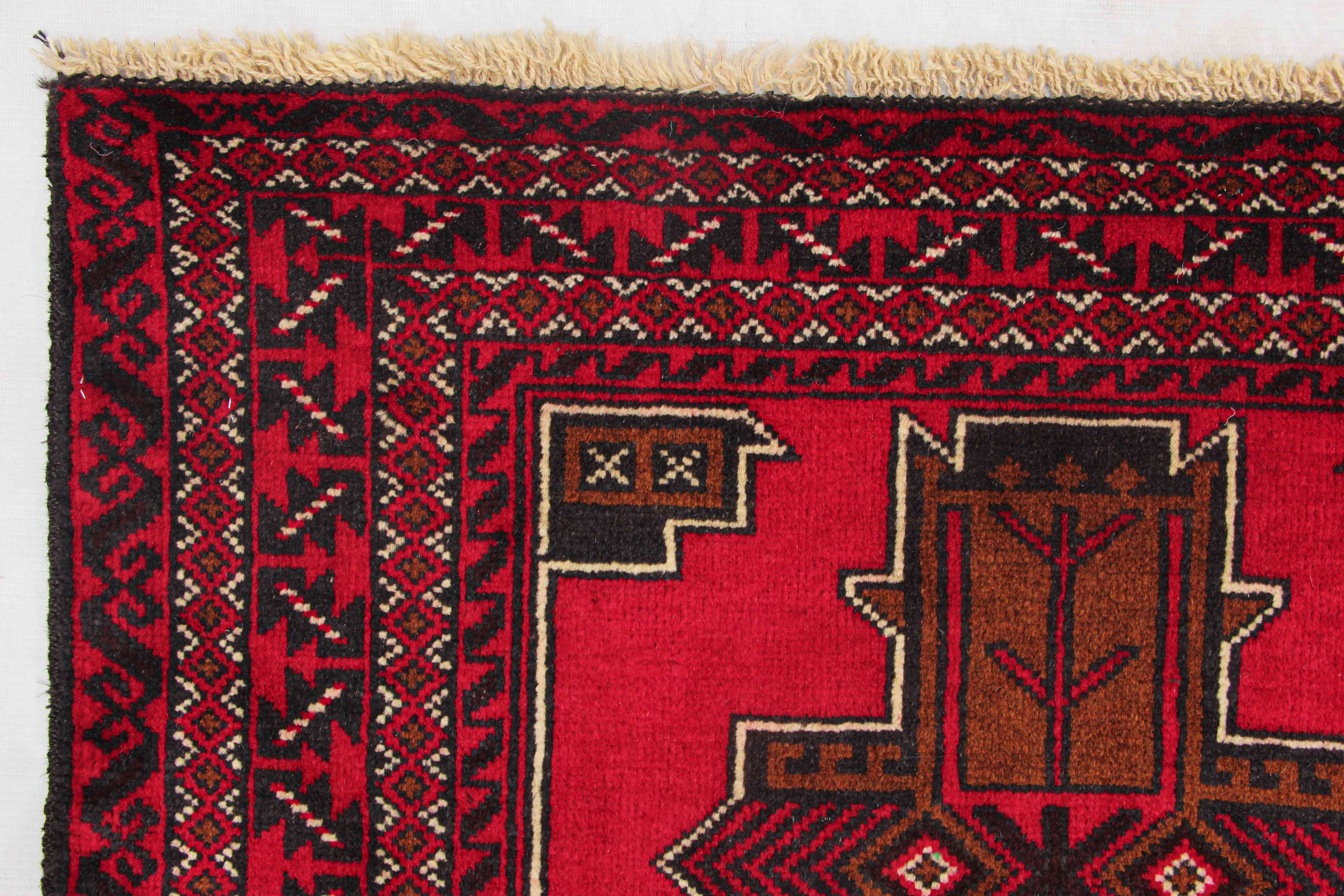 Handmade Adraskan Baluchi Afghan Rug
