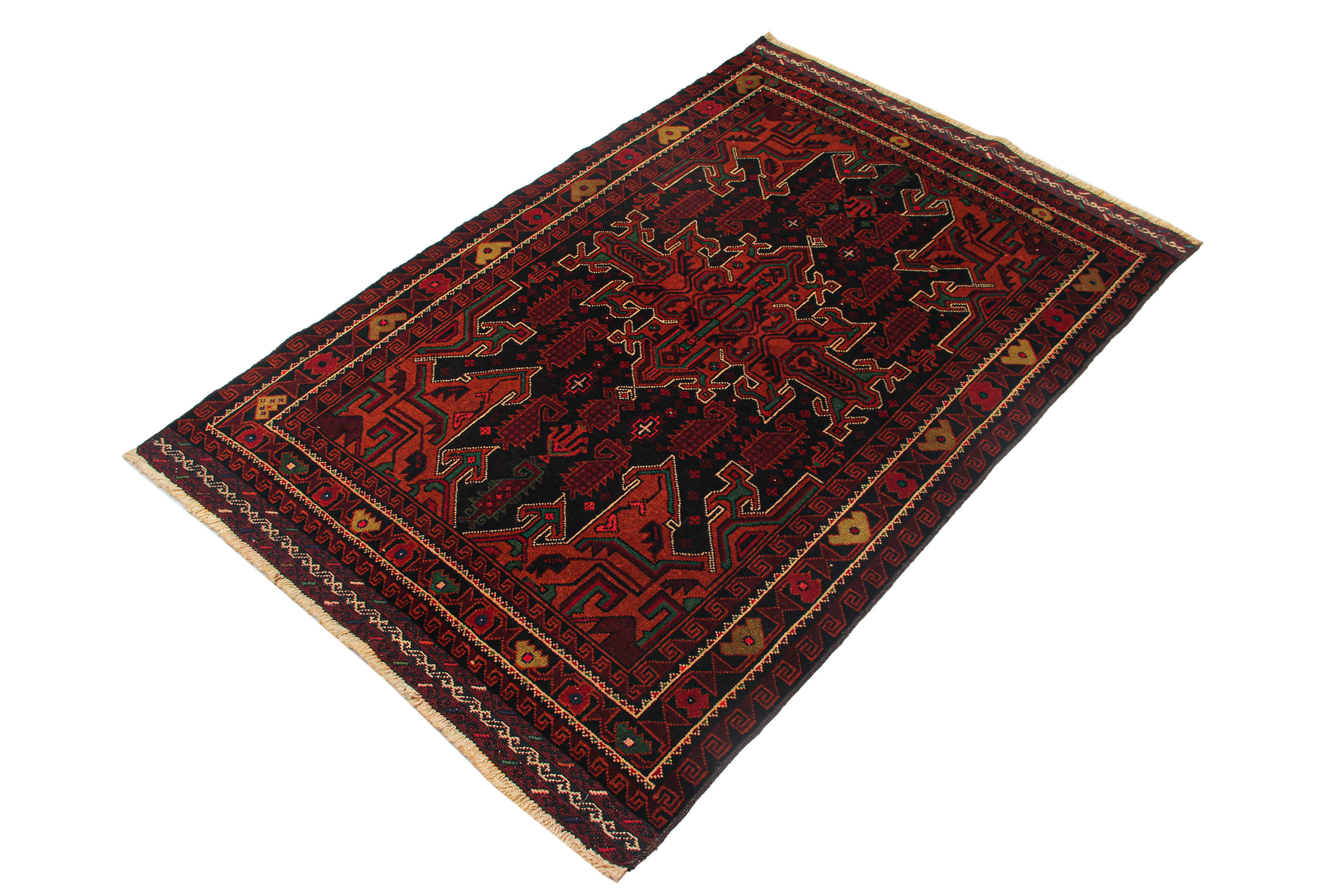 Handmade Adraskan Baluchi Afghan Rug
