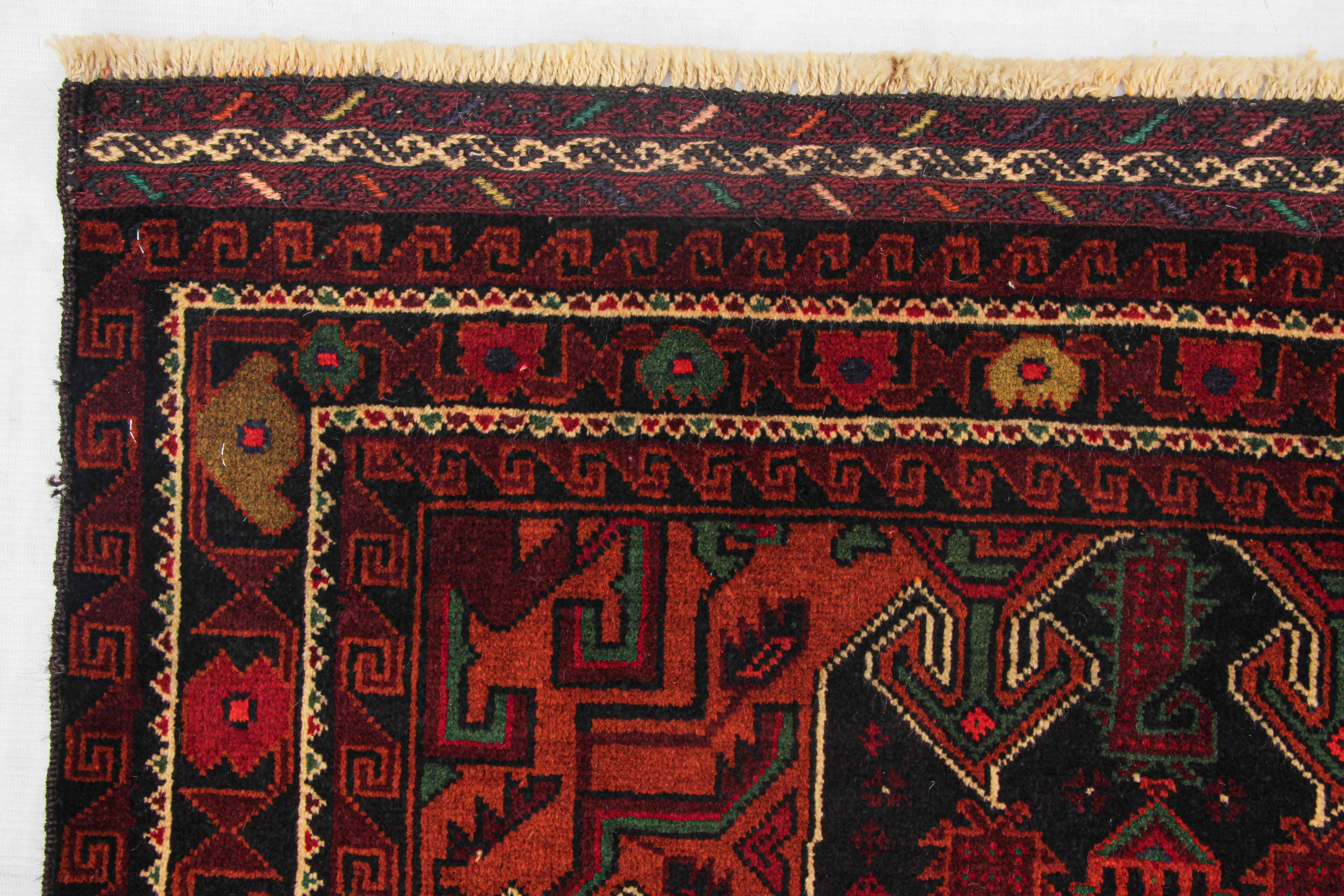 Handmade Adraskan Baluchi Afghan Rug