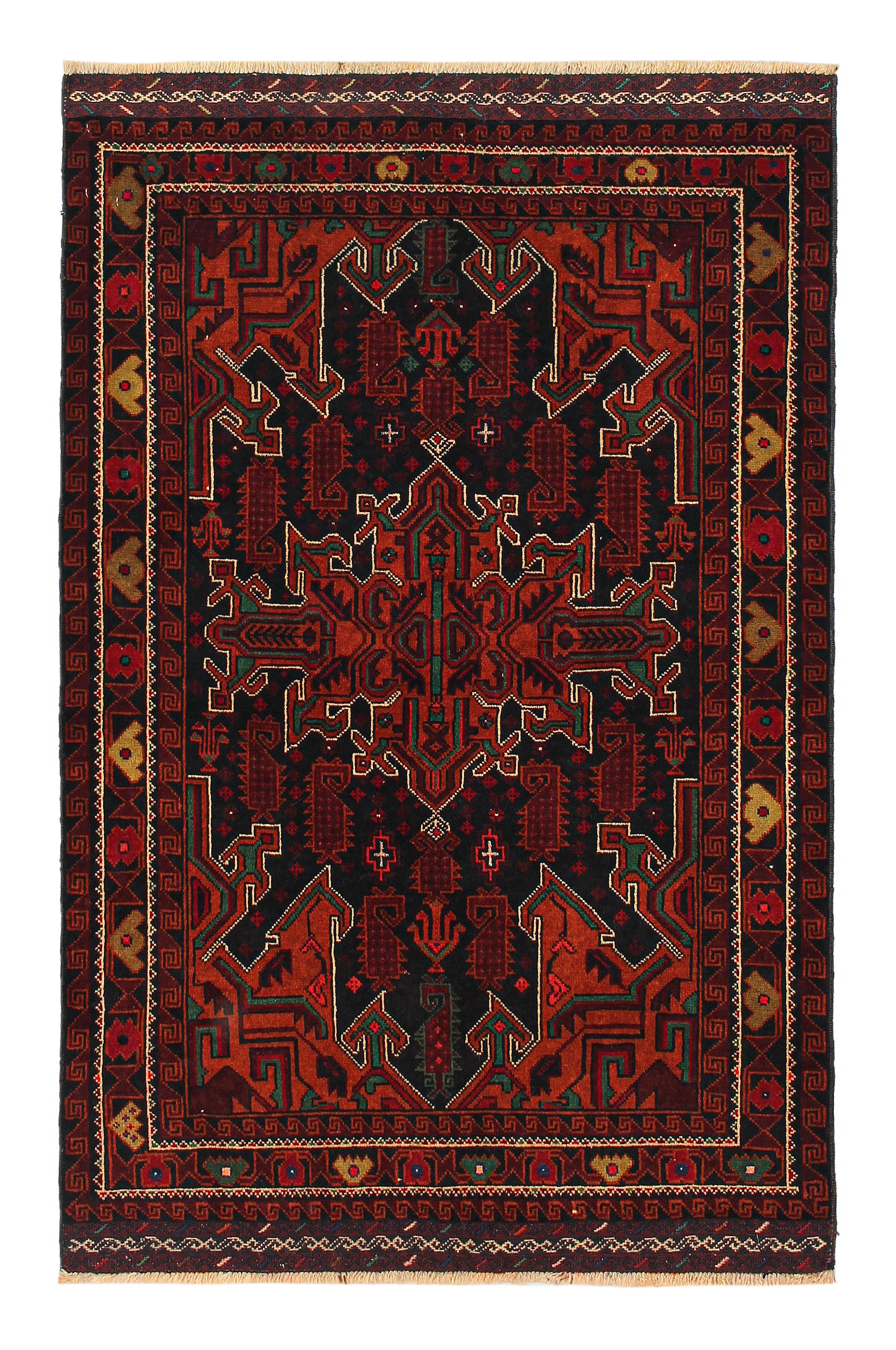 Handmade Adraskan Baluchi Afghan Rug
