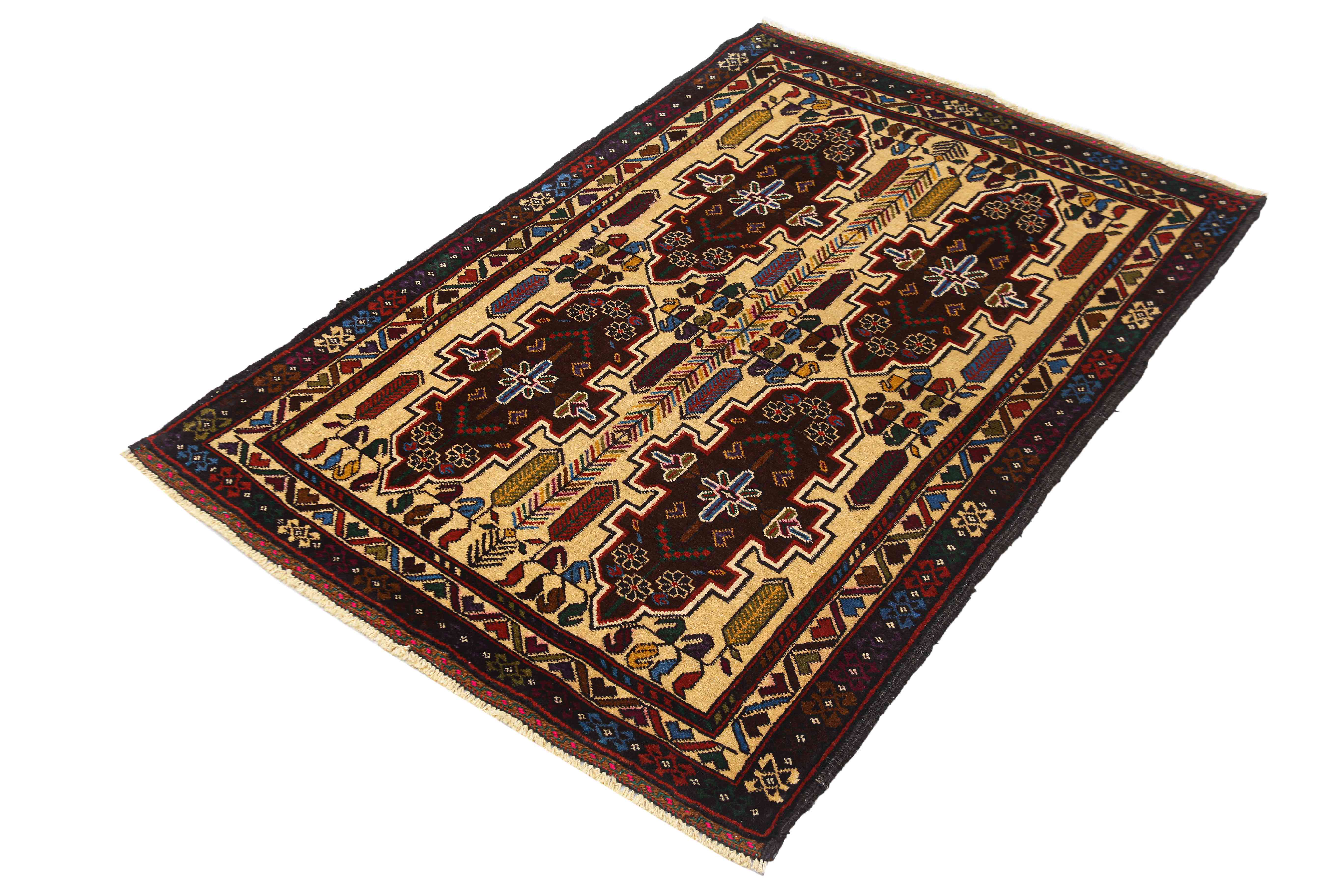 Handmade Adraskan Baluchi Afghan Rug