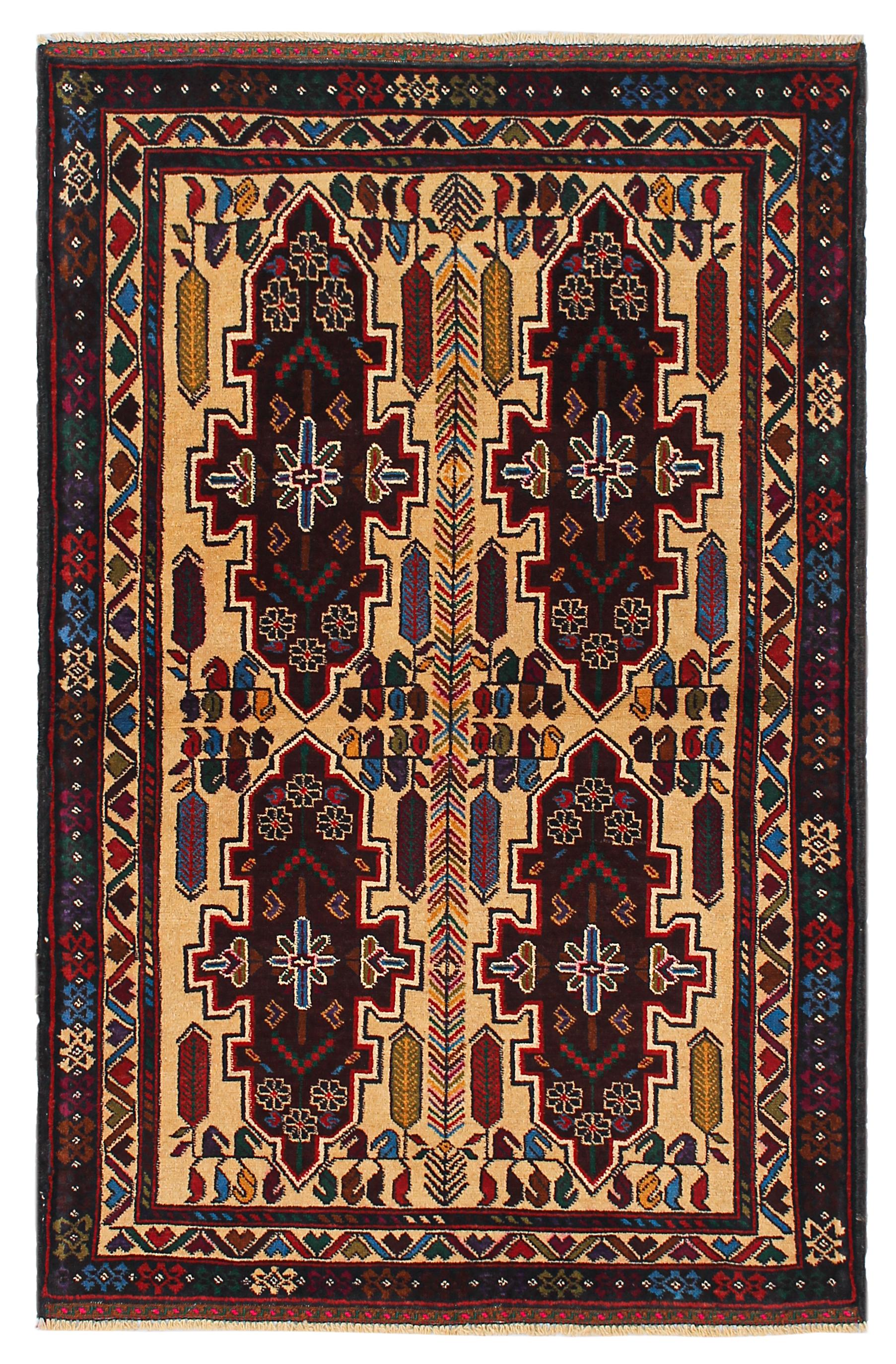 Handmade Adraskan Baluchi Afghan Rug