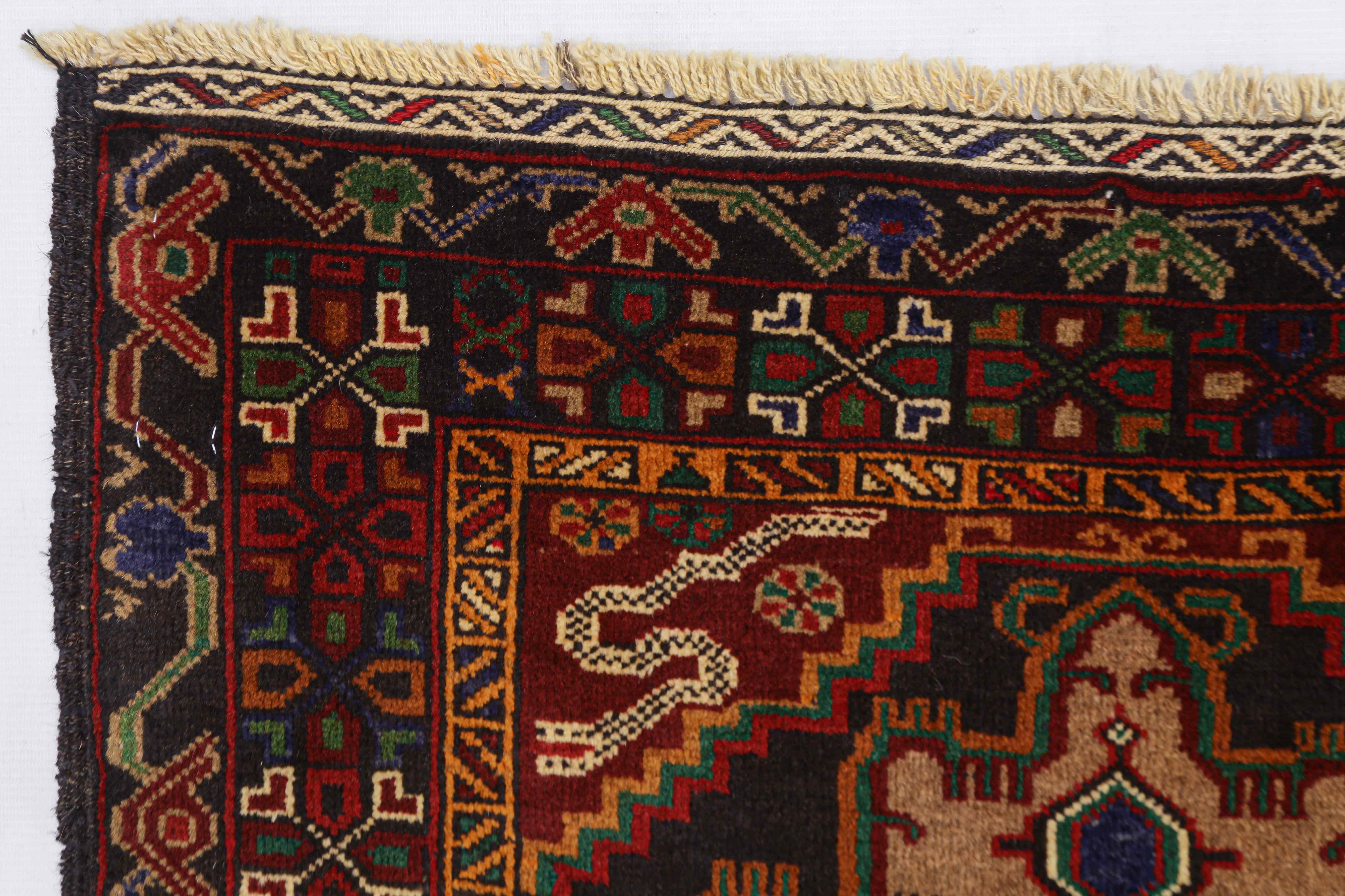 Handmade Adraskan Baluchi Afghan Rug