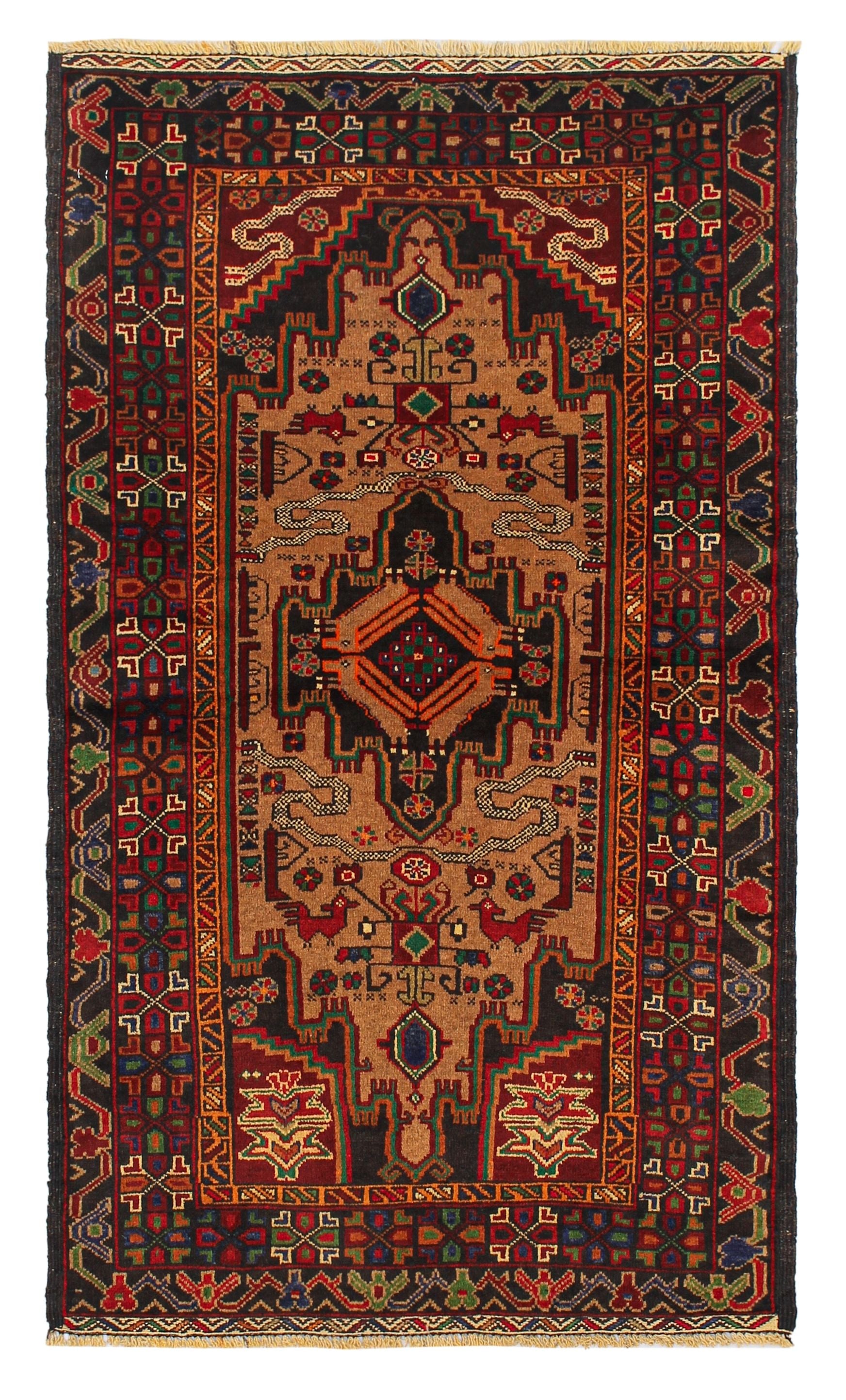 Handmade Adraskan Baluchi Afghan Rug