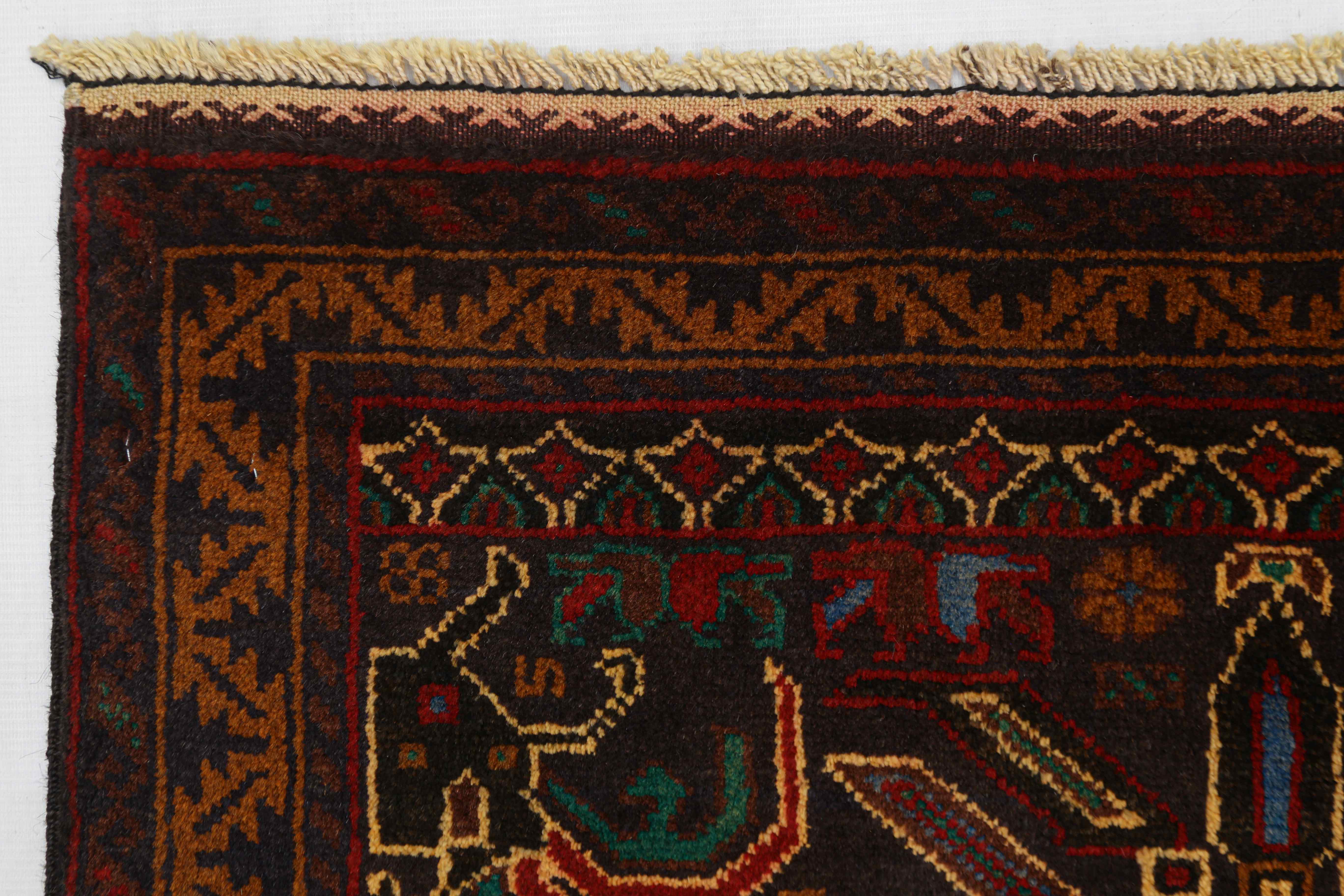 Handmade Adraskan Baluchi Afghan Rug