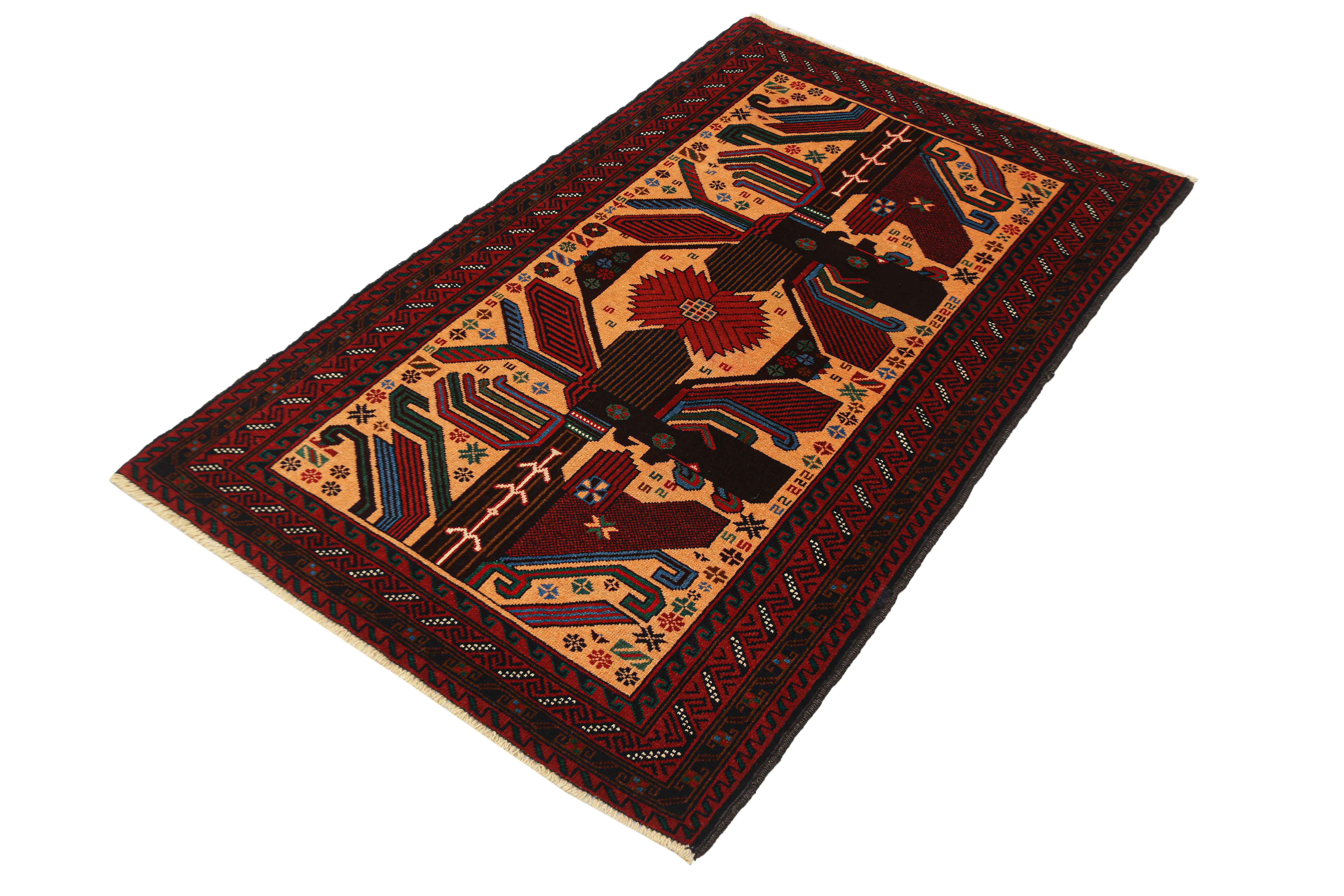 Handmade Adraskan Baluchi Afghan Rug