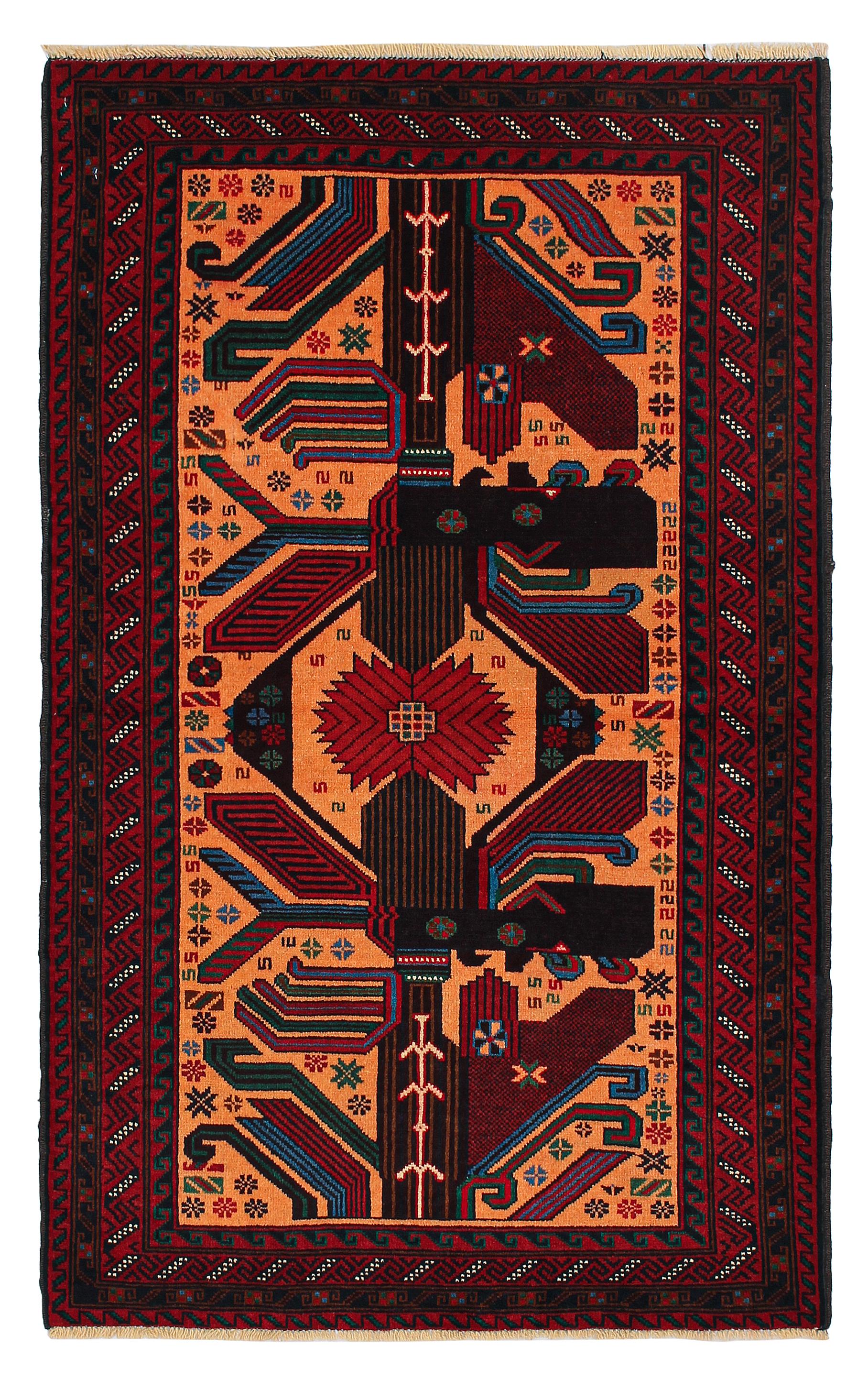 Handmade Adraskan Baluchi Afghan Rug
