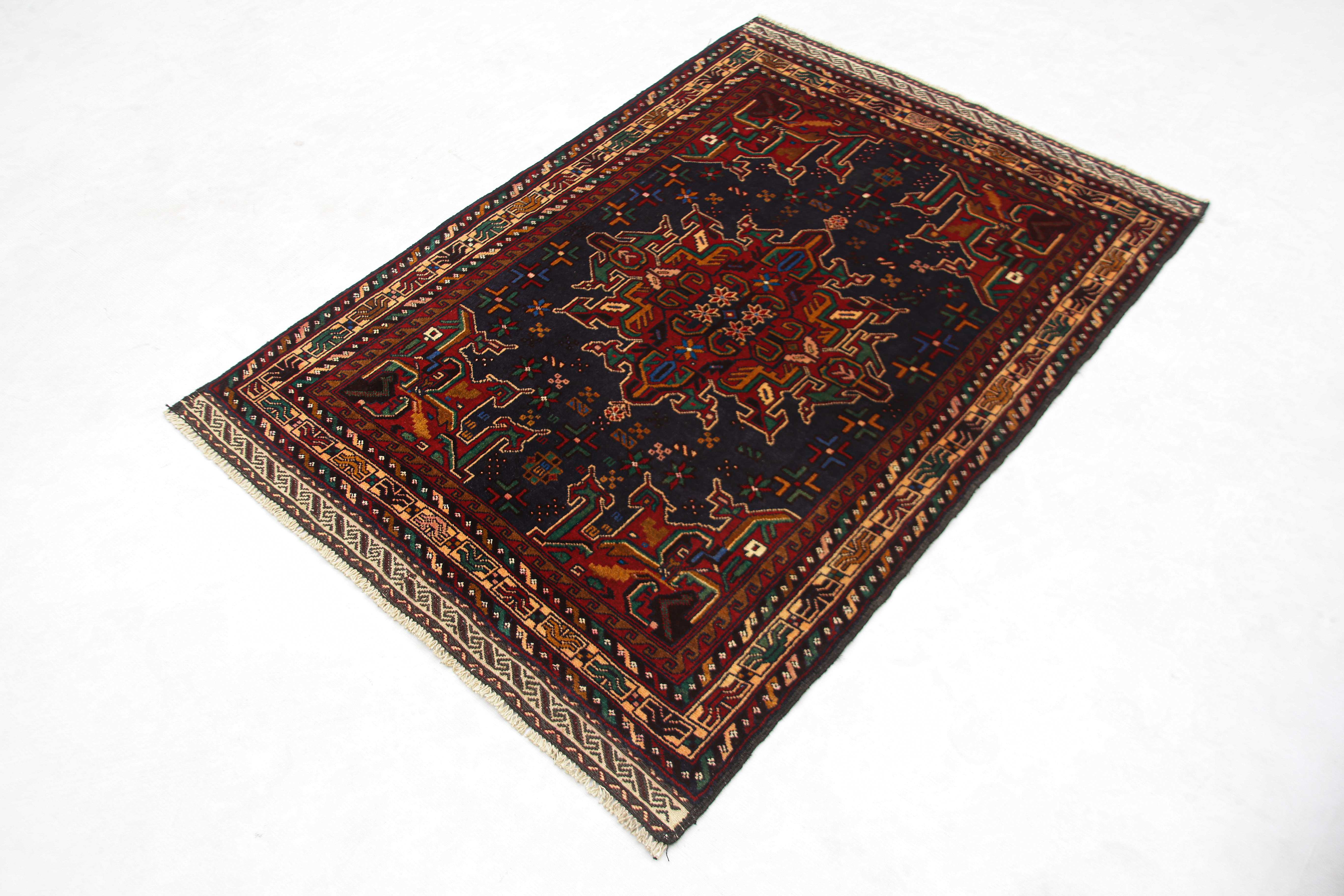 Handmade Adraskan Baluchi Afghan Rug