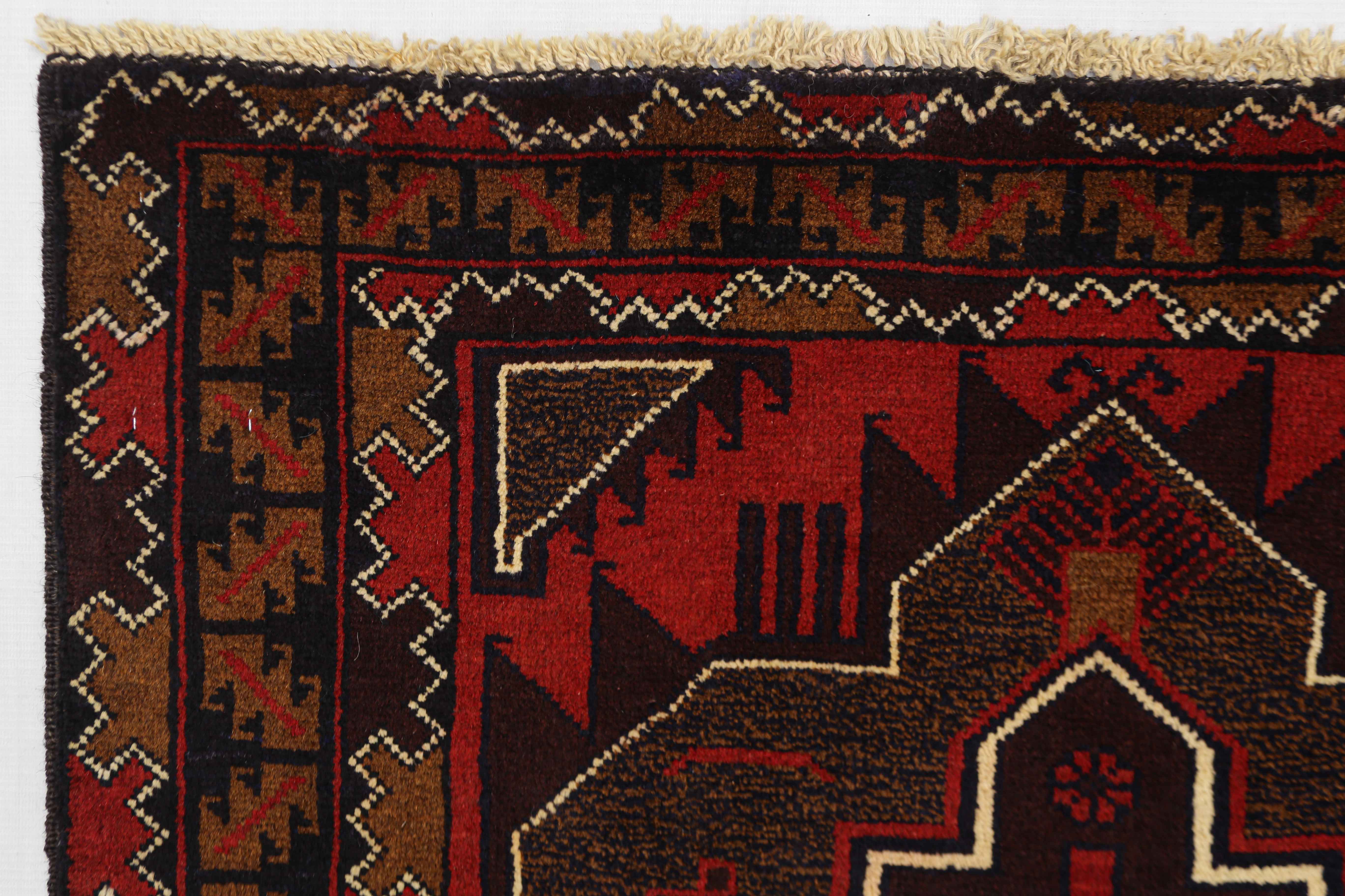Handmade Adraskan Baluchi Afghan Rug