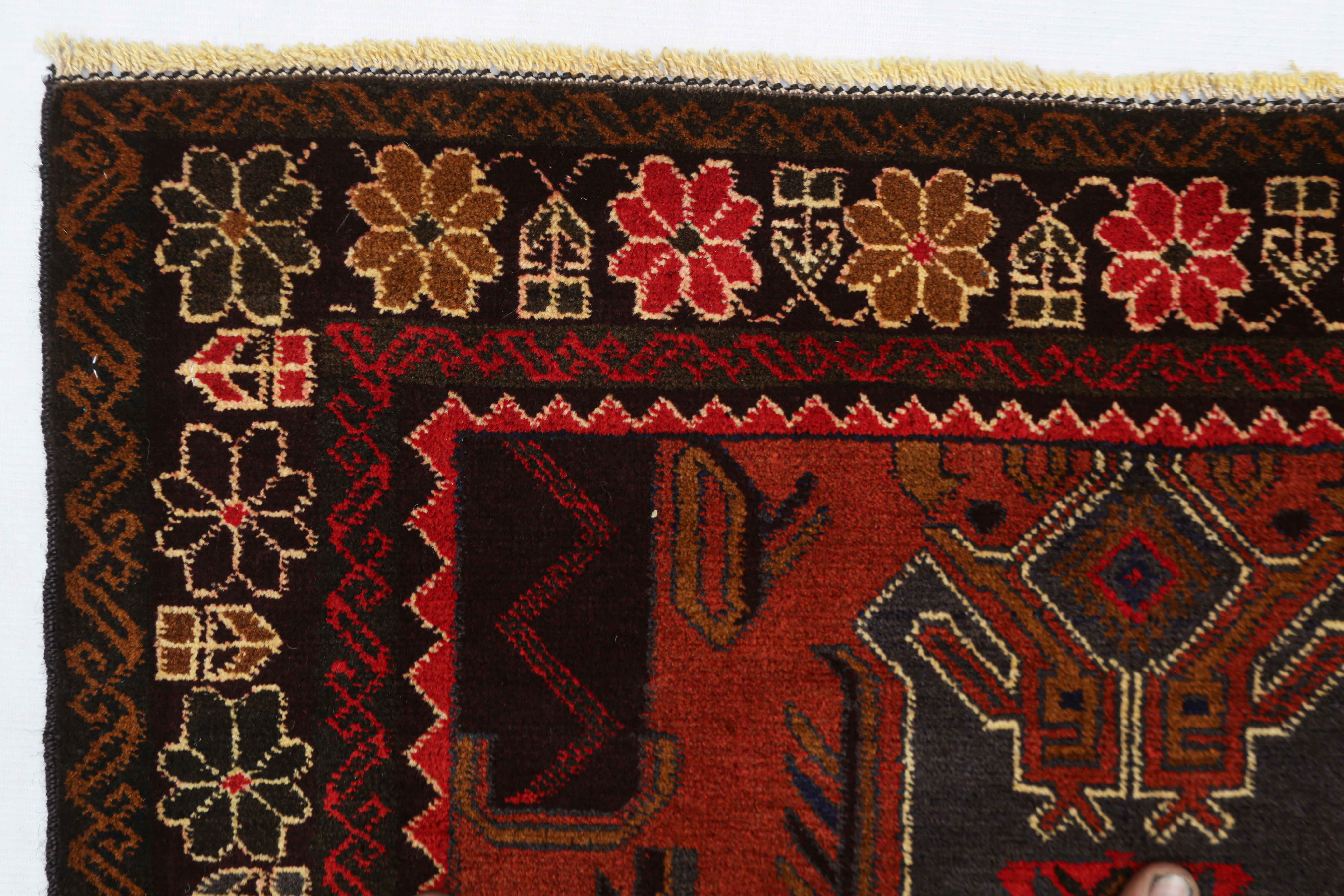 Handmade Adraskan Baluchi Afghan Rug
